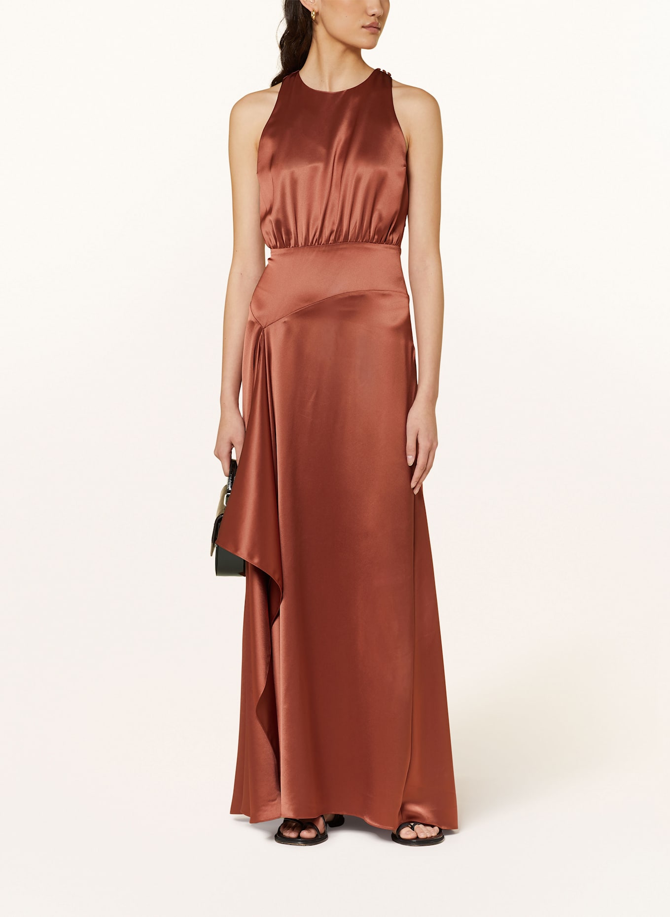 ba&sh Satinkleid GERRY: COGNAC