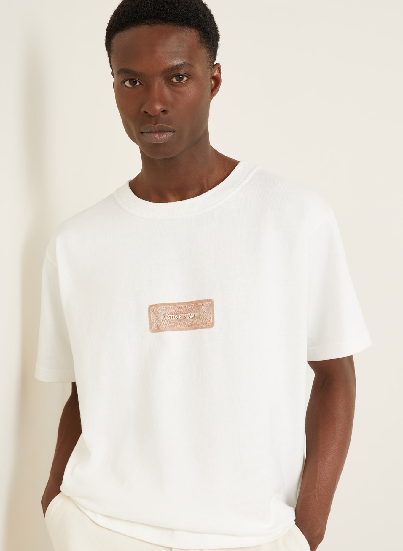 STONE ISLAND T-Shirt: ECRU