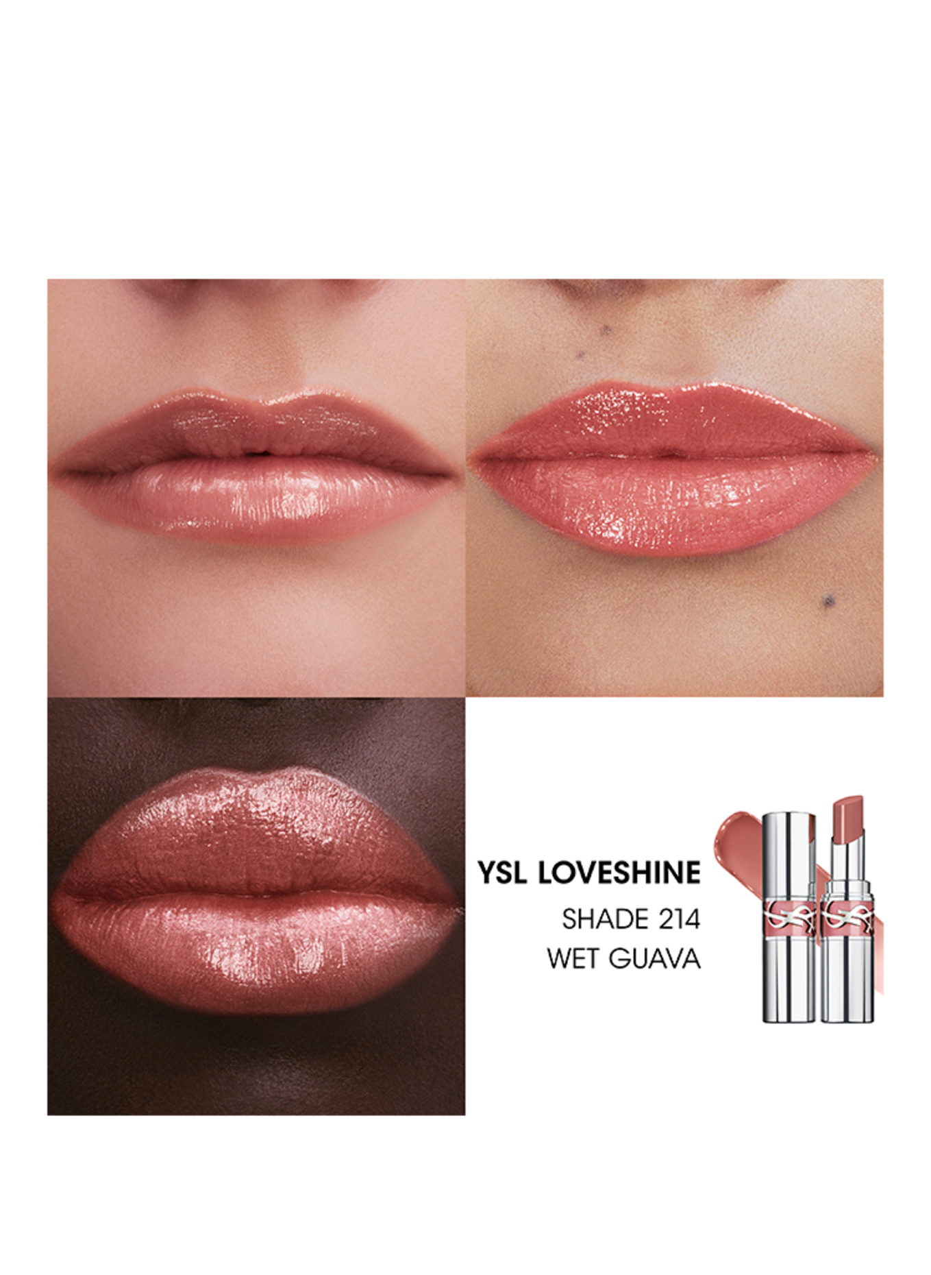 YVES SAINT LAURENT BEAUTÉ LOVESHINE: 214 WET GUAVA