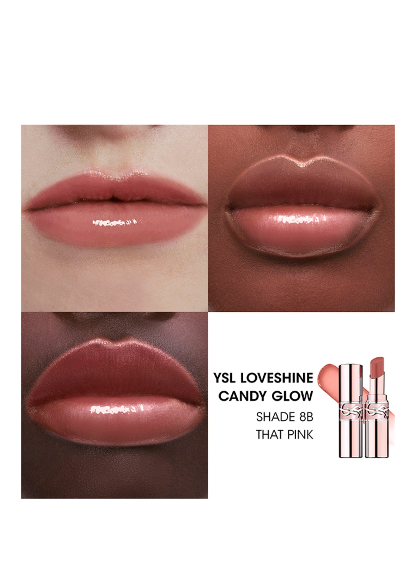 YVES SAINT LAURENT BEAUTÉ LOVESHINE CANDY GLOW: 8B NAKED PINK