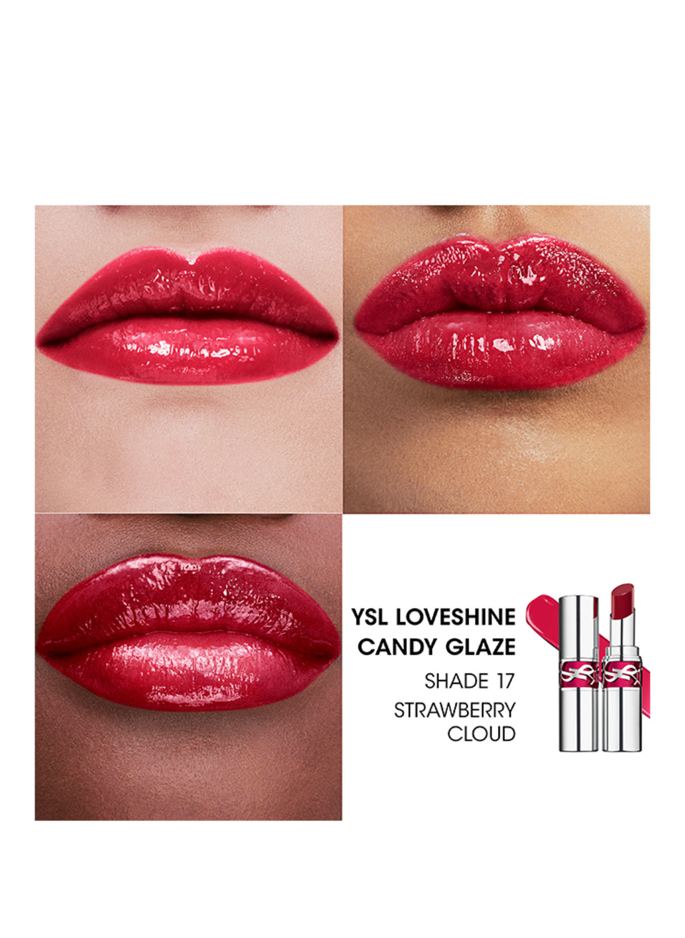 YVES SAINT LAURENT BEAUTÉ LOVESHINE CANDY GLAZE: 17 STRAWBERRY CLOUD
