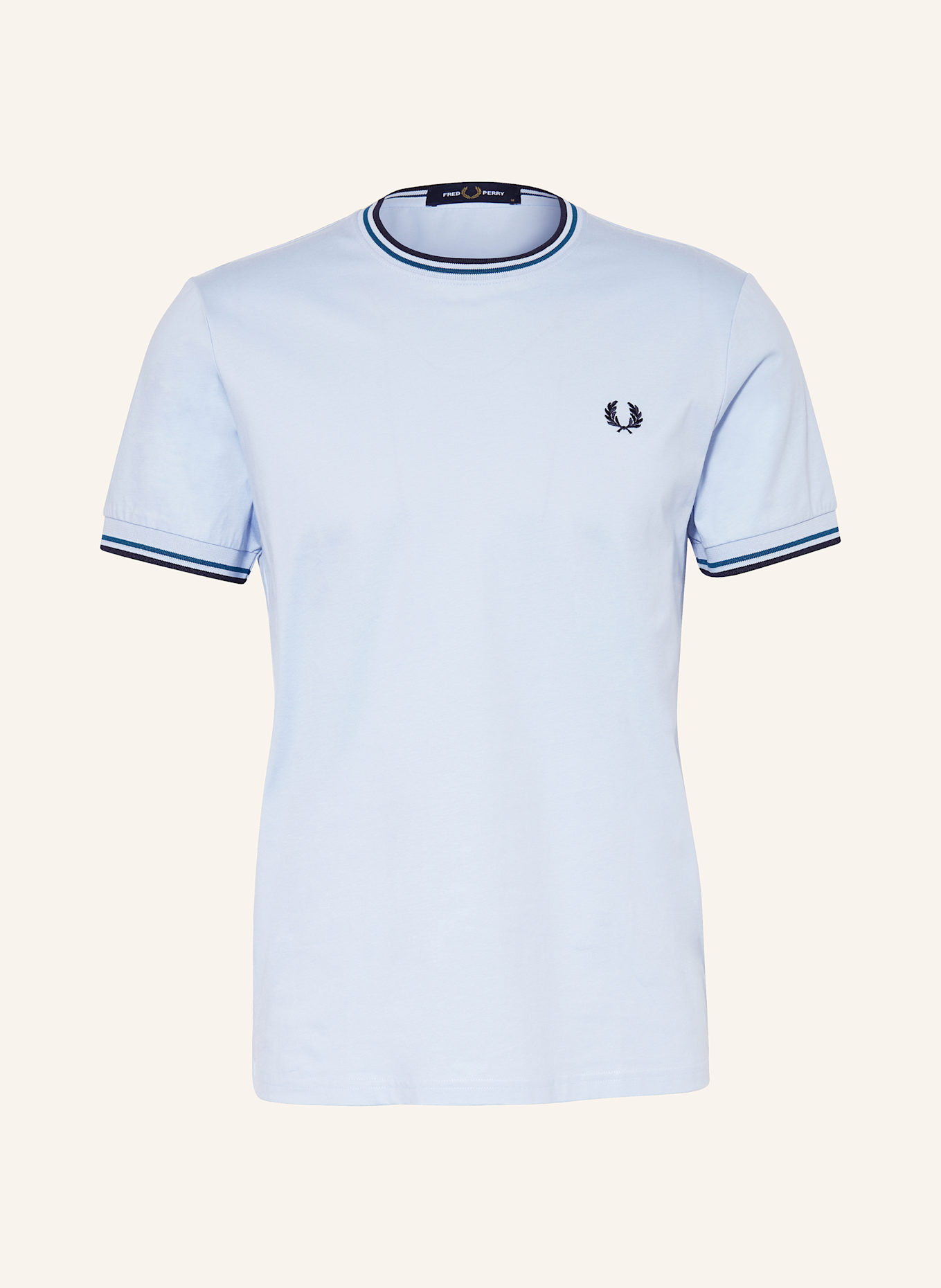 FRED PERRY T-Shirt: HELLBLAU / PETROL / SCHWARZ