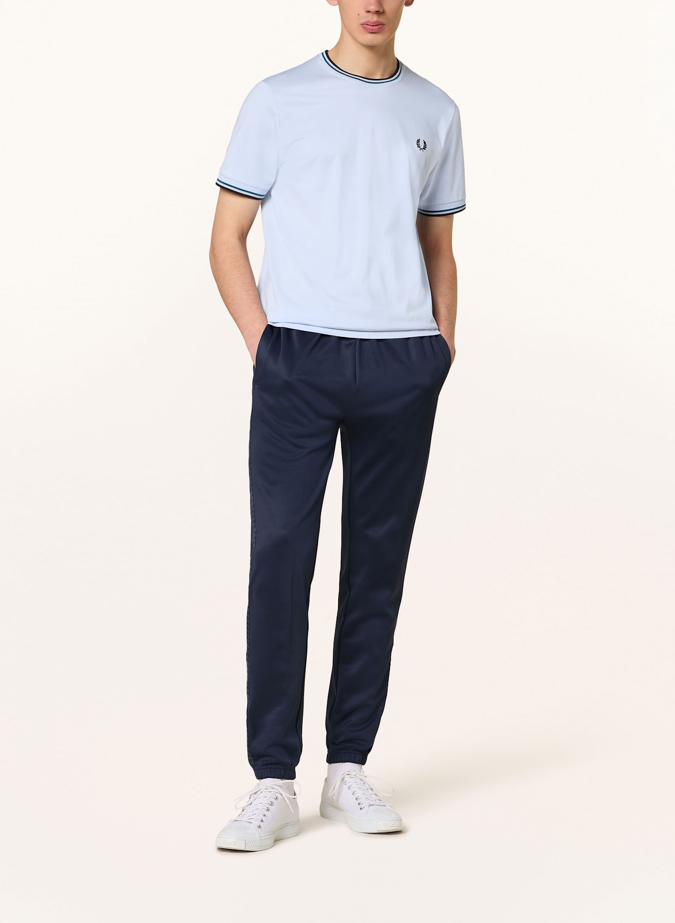 FRED PERRY T-Shirt: HELLBLAU / PETROL / SCHWARZ