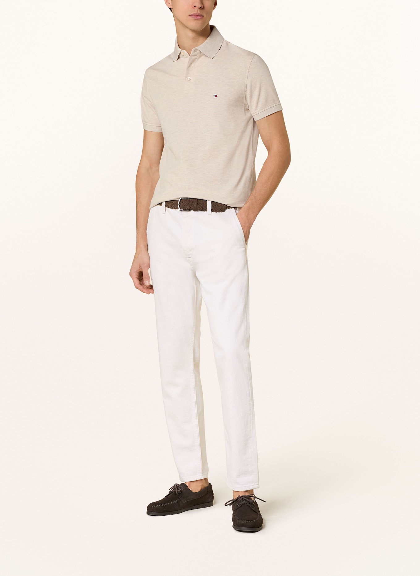 TOMMY HILFIGER Piqué-Poloshirt Slim Fit: BEIGE