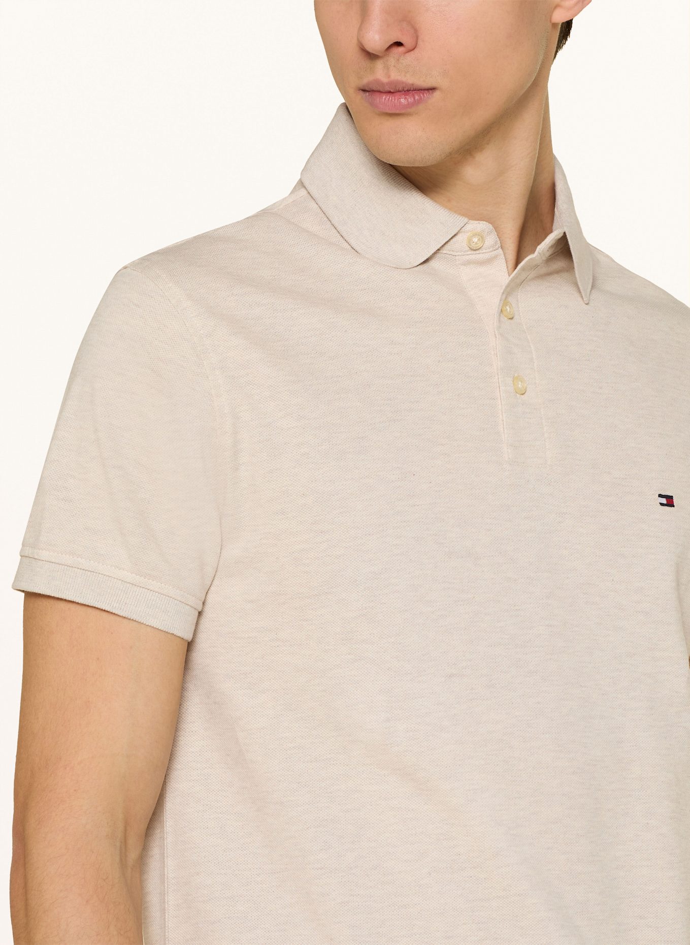 TOMMY HILFIGER Piqué-Poloshirt Slim Fit: BEIGE
