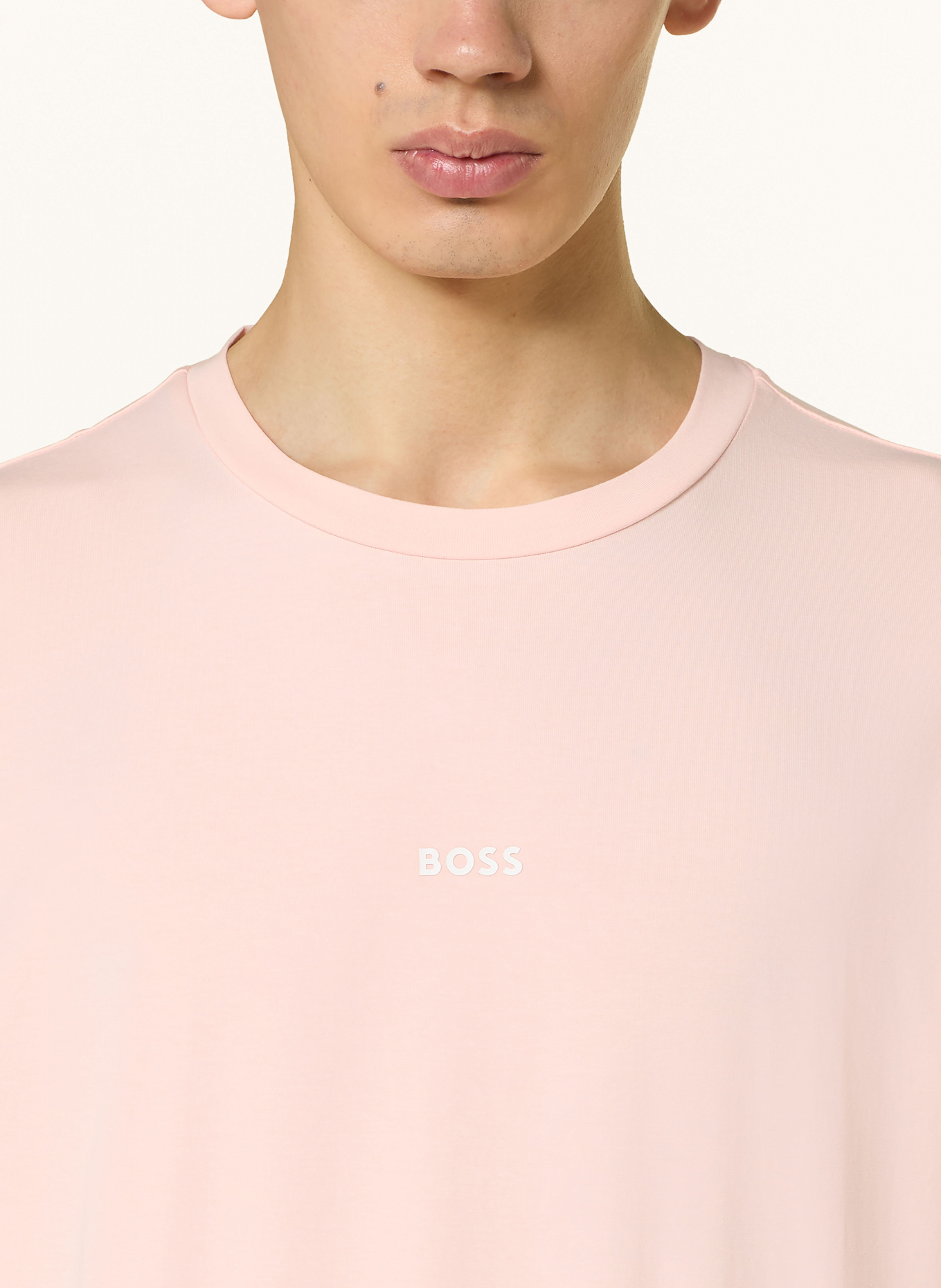 BOSS Tričko TCHUP: SVĚTLE RŮŽOVÁ