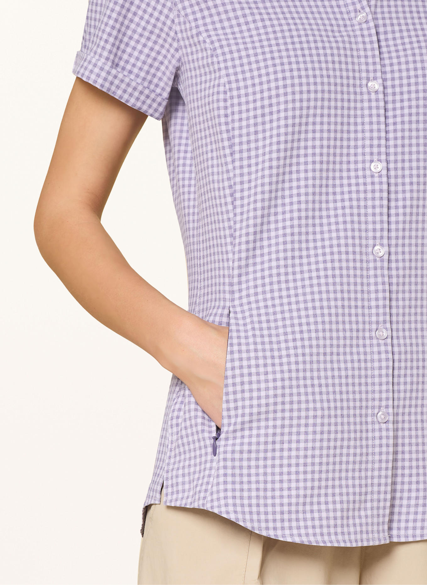 VAUDE Outdoor-Bluse SEILAND III: WEISS / LILA