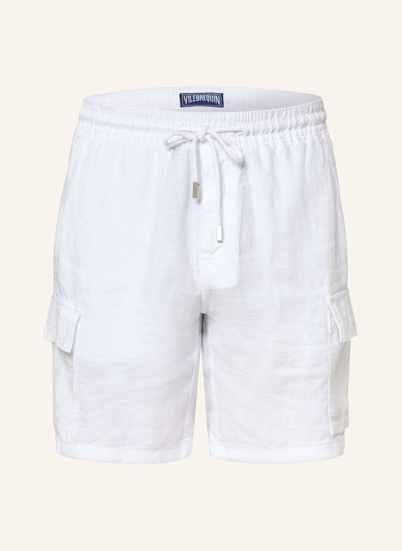 VILEBREQUIN Cargoshorts THALASSA aus Leinen: WEISS