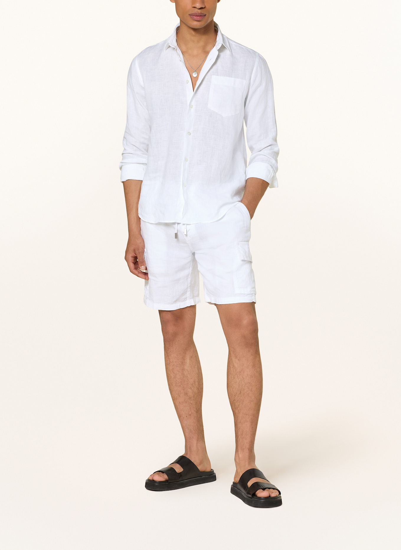 VILEBREQUIN Cargoshorts THALASSA aus Leinen: WEISS