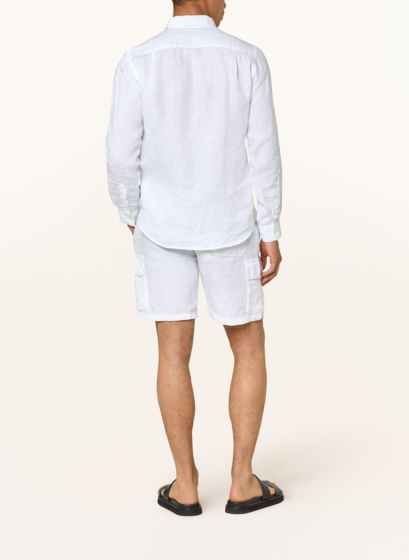 VILEBREQUIN Cargoshorts THALASSA aus Leinen: WEISS