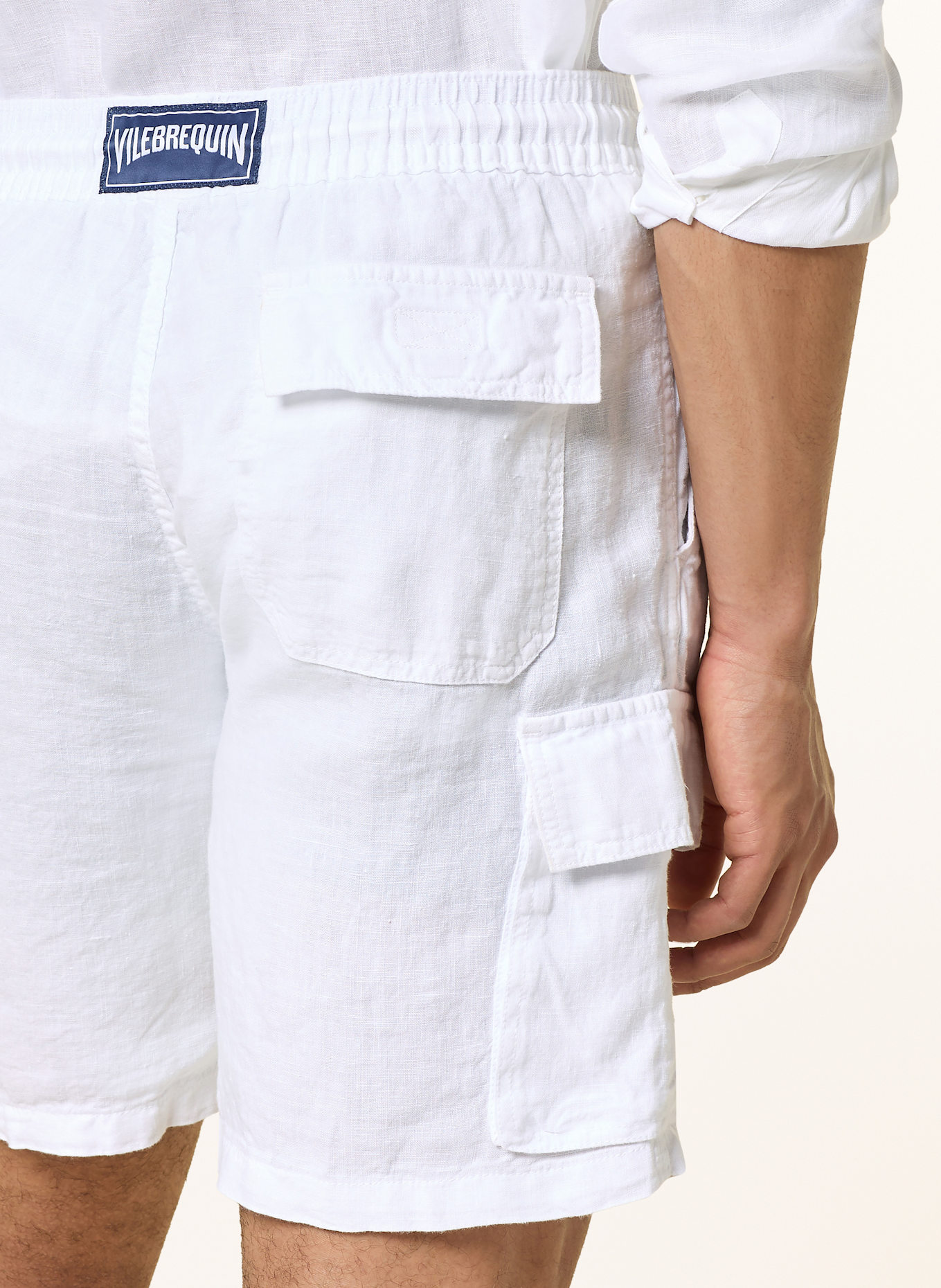 VILEBREQUIN Cargoshorts THALASSA aus Leinen: WEISS