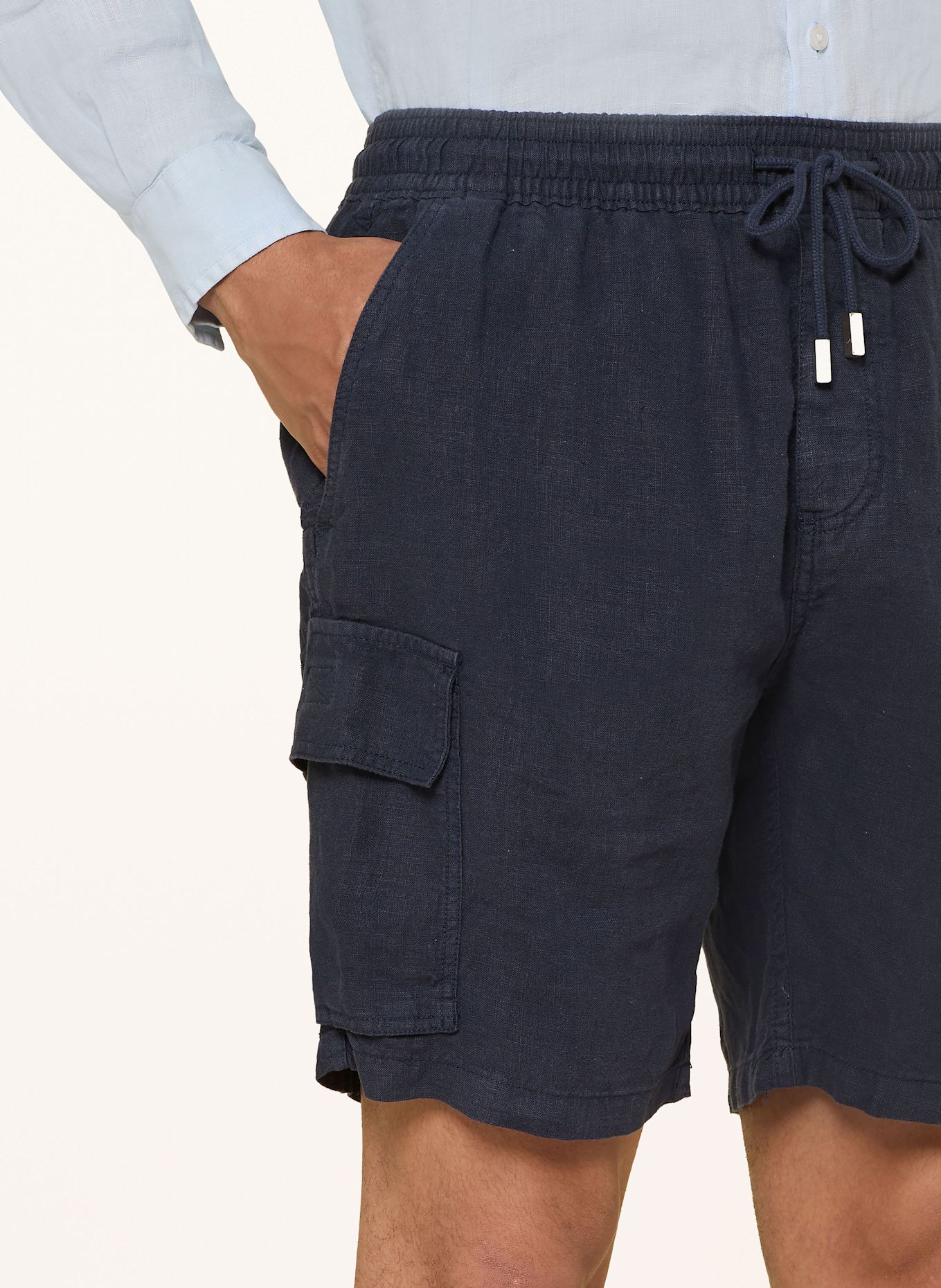 VILEBREQUIN Cargoshorts THALASSA aus Leinen: DUNKELBLAU