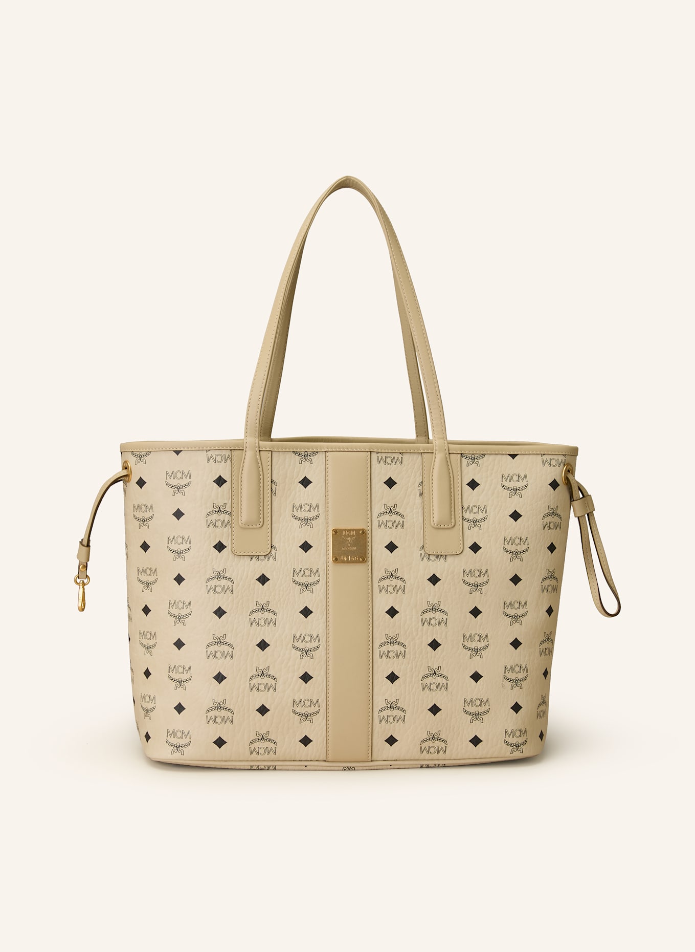 MCM Shopper LIZ MEDIUM zum Wenden mit Pouch: I8001 BEIGE