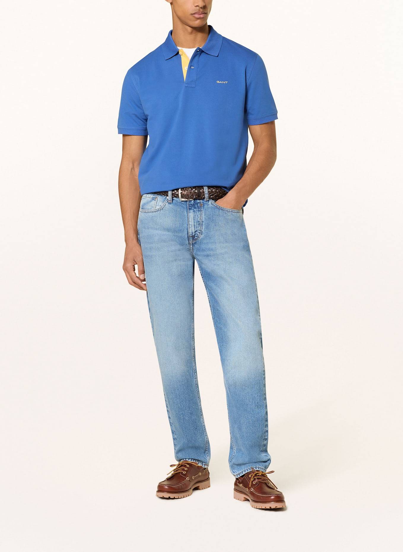 GANT Piqué-Poloshirt: BLAU