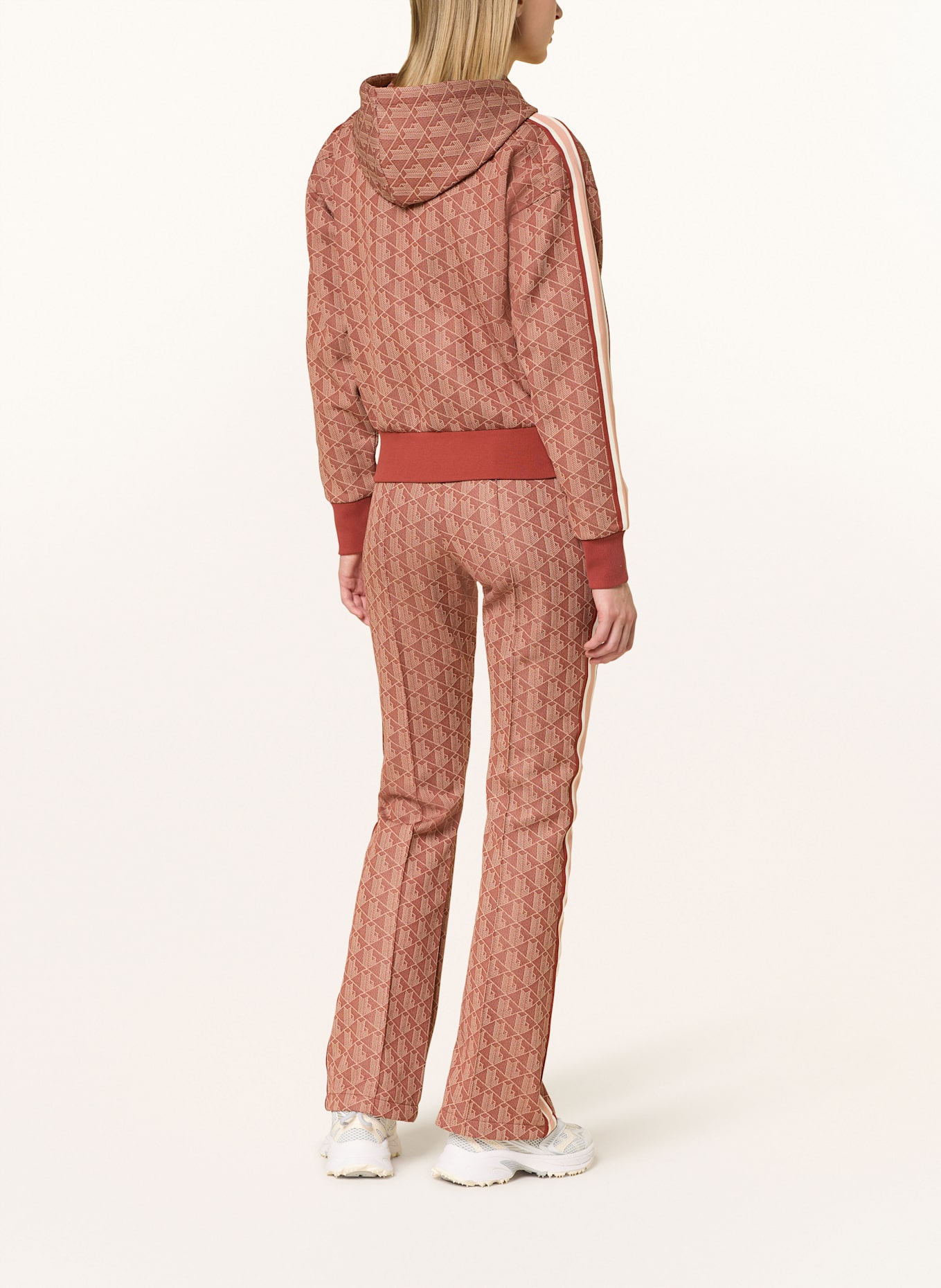 LACOSTE Sweatjacke: DUNKELORANGE / ECRU