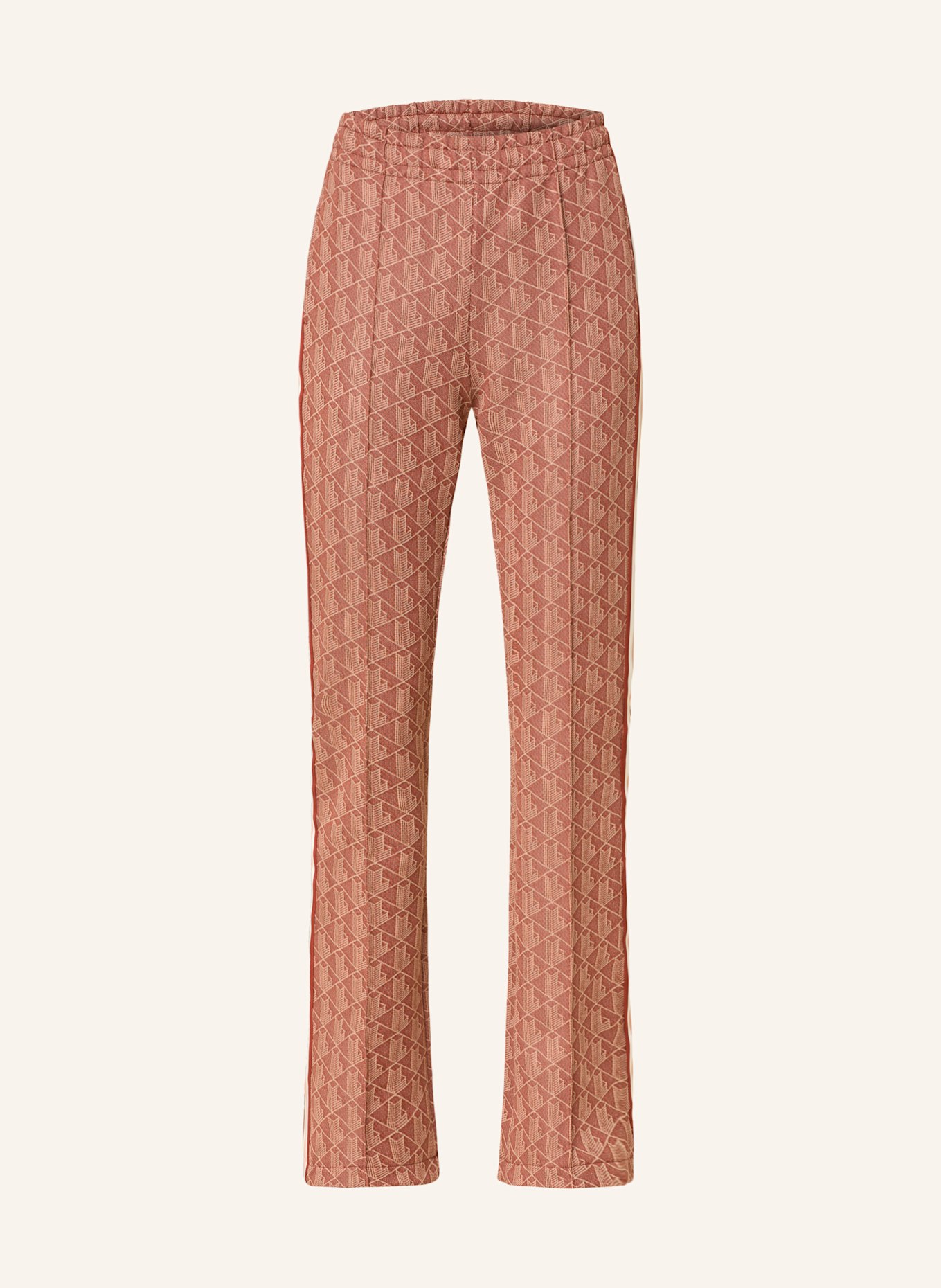 LACOSTE Hose mit Galonstreifen: DUNKELORANGE/ ECRU/ HELLROSA