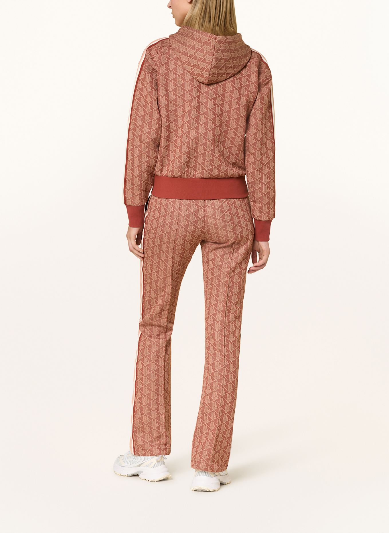 LACOSTE Hose mit Galonstreifen: DUNKELORANGE/ ECRU/ HELLROSA