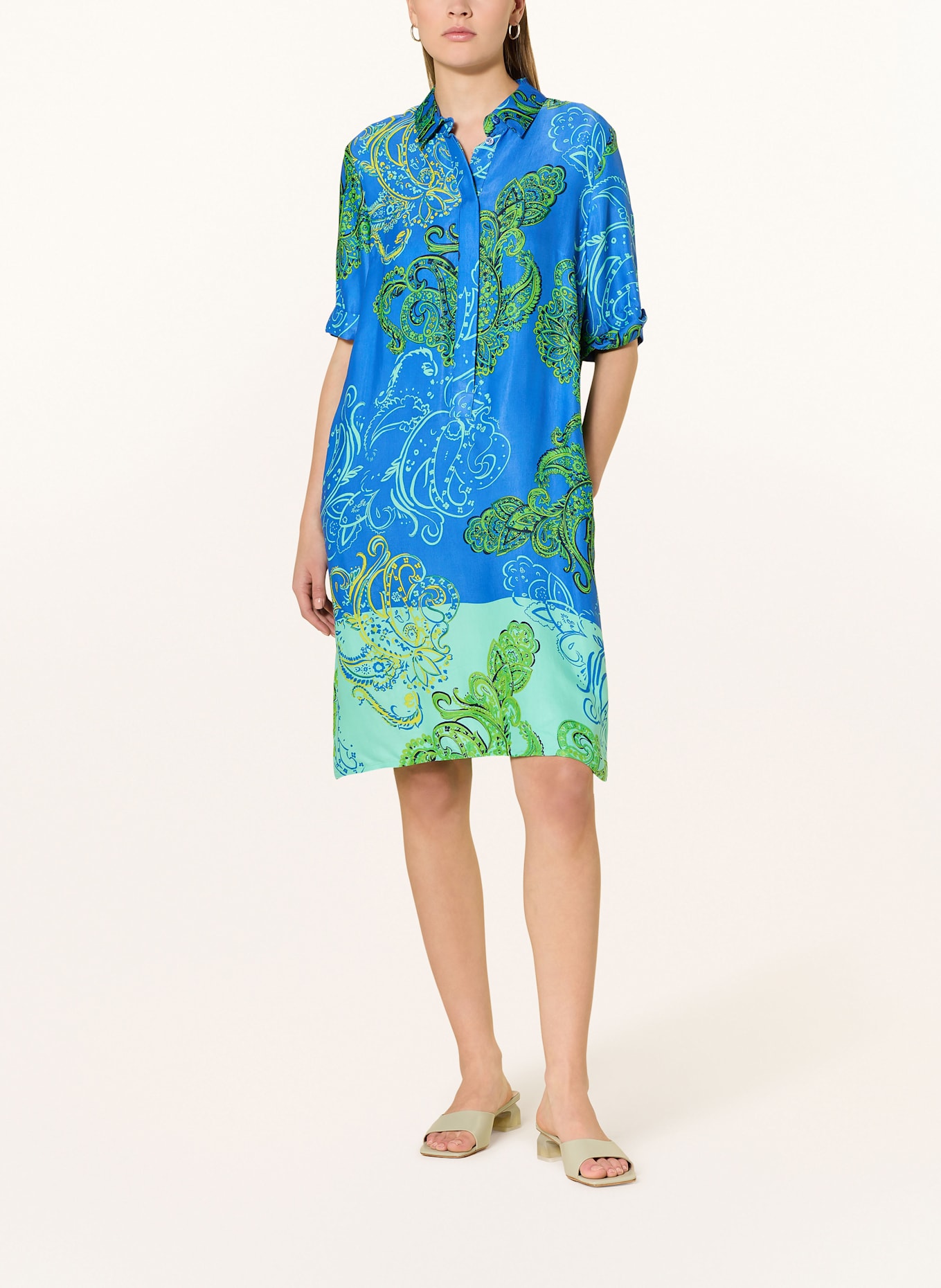 Betty Barclay Satin dress: GREEN / BLUE