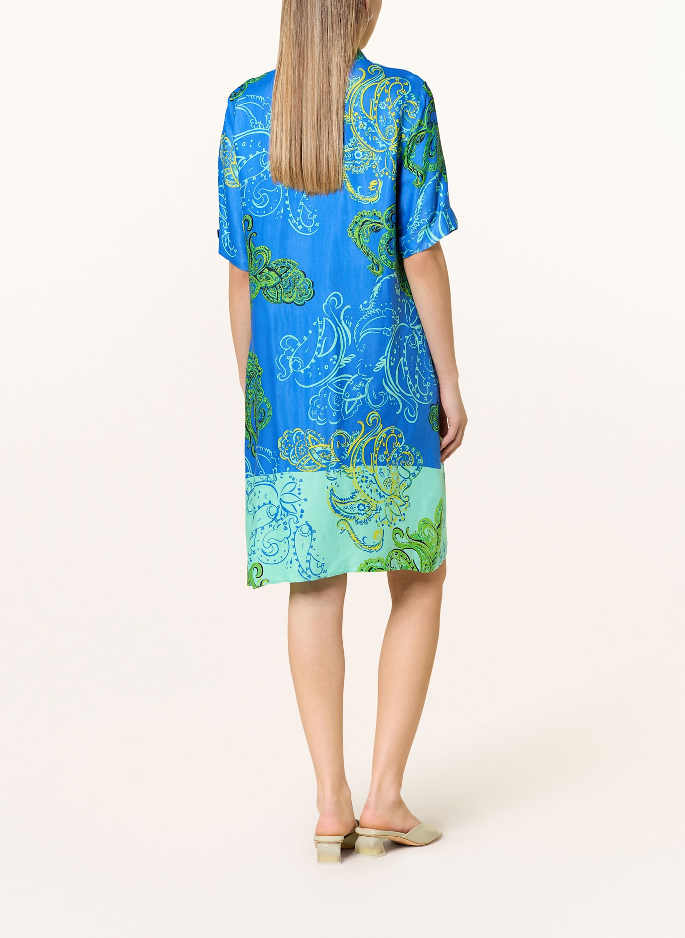 Betty Barclay Satin dress: GREEN / BLUE