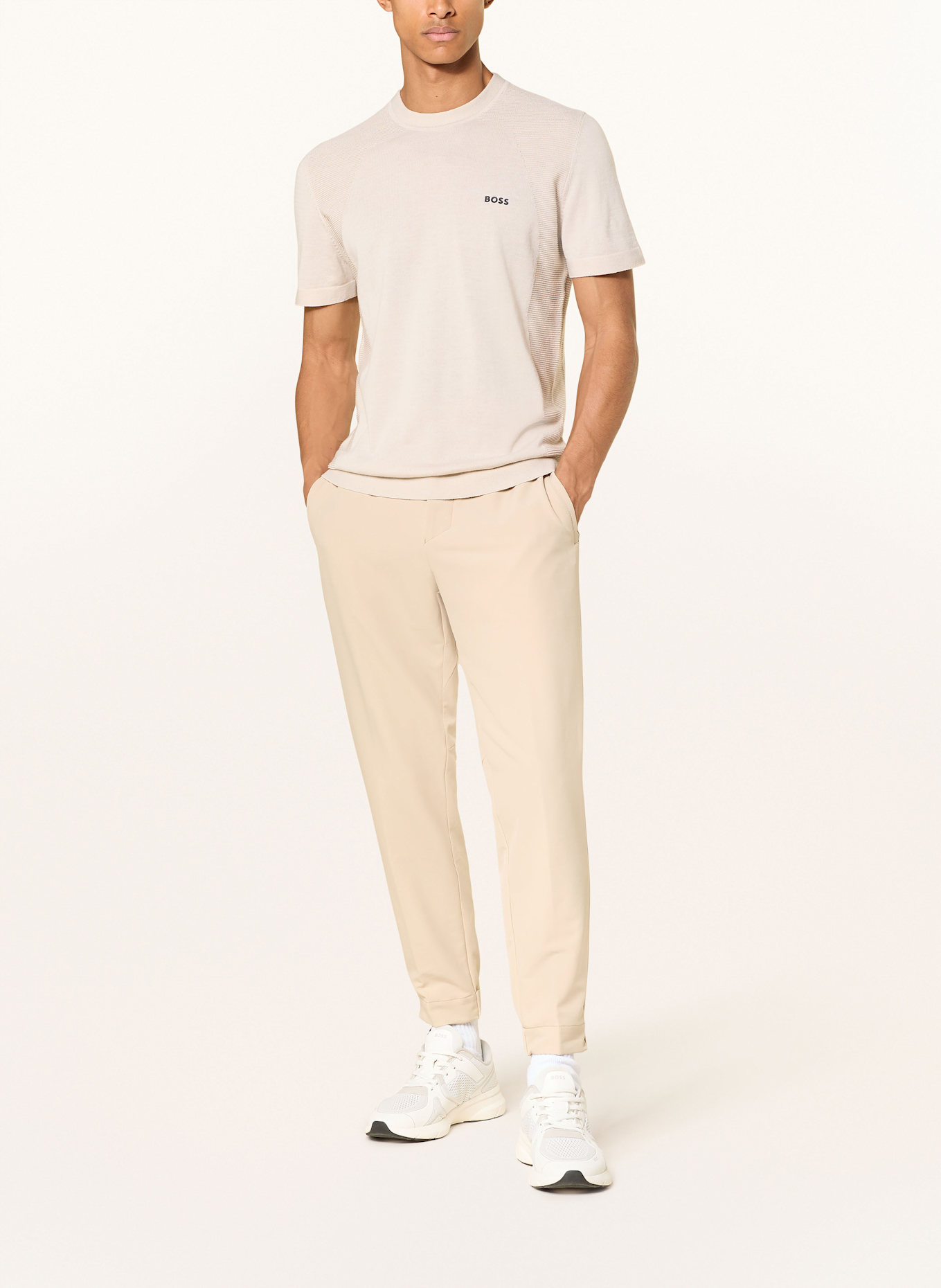 BOSS Knit shirt MOMENTUM_LITE: BEIGE