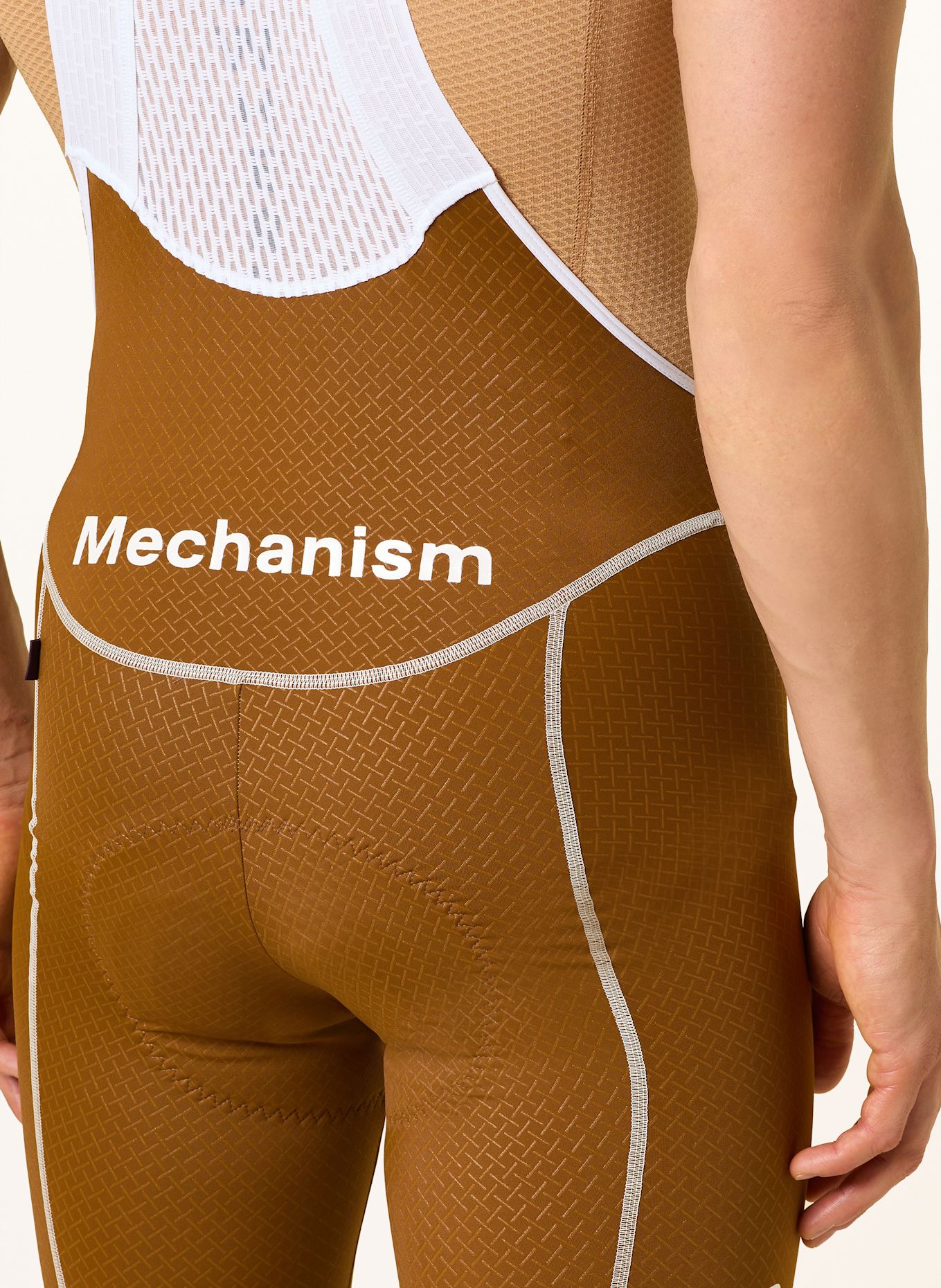 PAS NORMAL STUDIOS Radhose MECHANISM BIBS mit Trägern und gepolstertem Einsatz: COGNAC