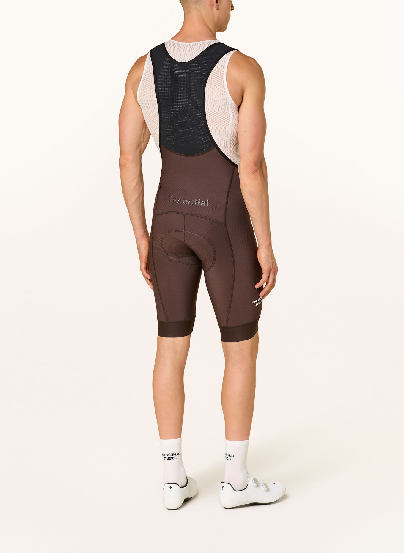 PAS NORMAL STUDIOS Cyklistické kalhoty ESSENTIAL se šlemi a polstrovanou vložkou: HNĚDÁ