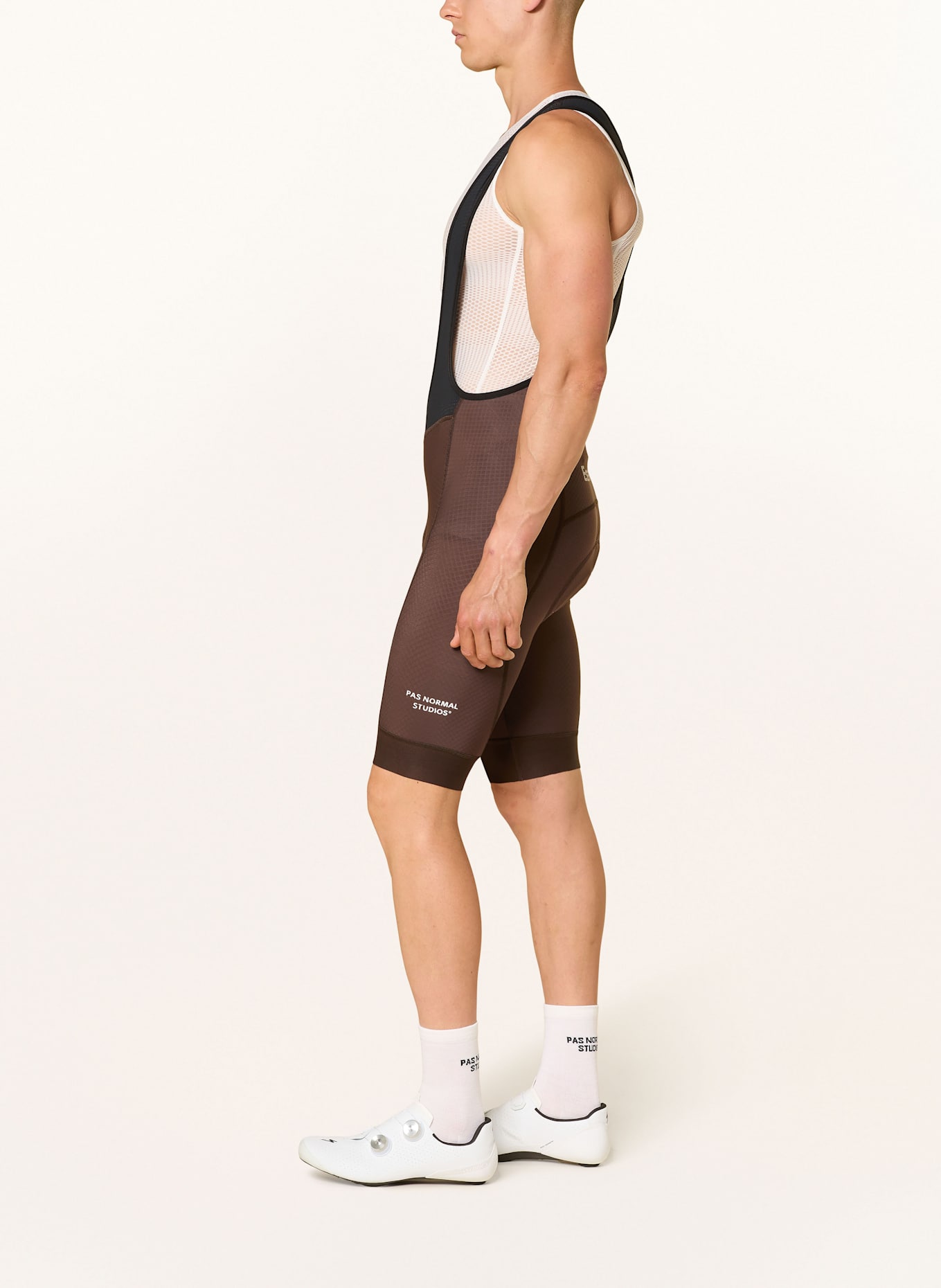 PAS NORMAL STUDIOS Cyklistické kalhoty ESSENTIAL se šlemi a polstrovanou vložkou: HNĚDÁ