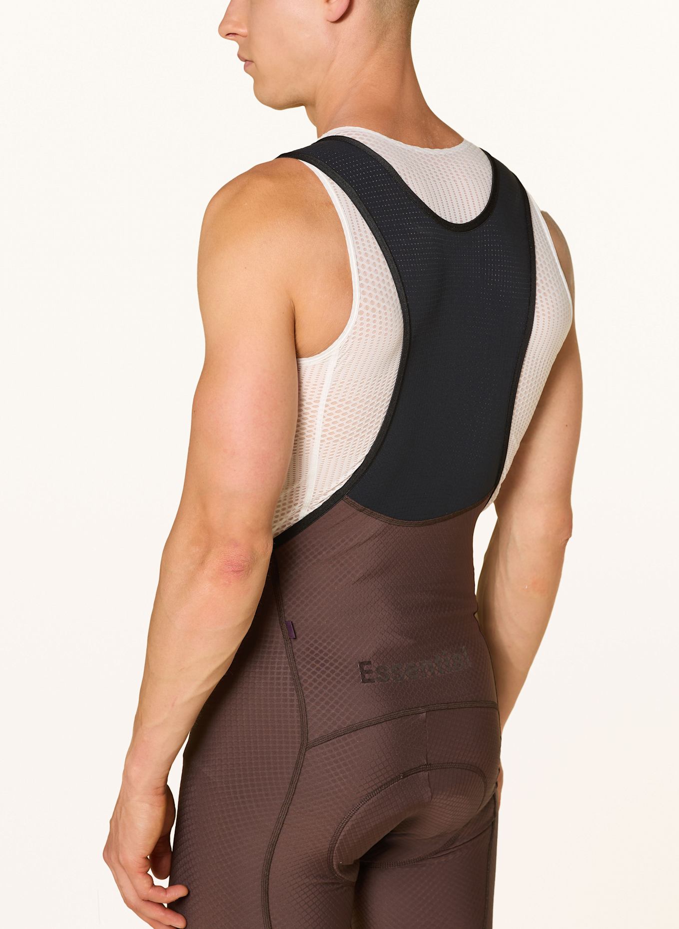 PAS NORMAL STUDIOS Cyklistické kalhoty ESSENTIAL se šlemi a polstrovanou vložkou: HNĚDÁ