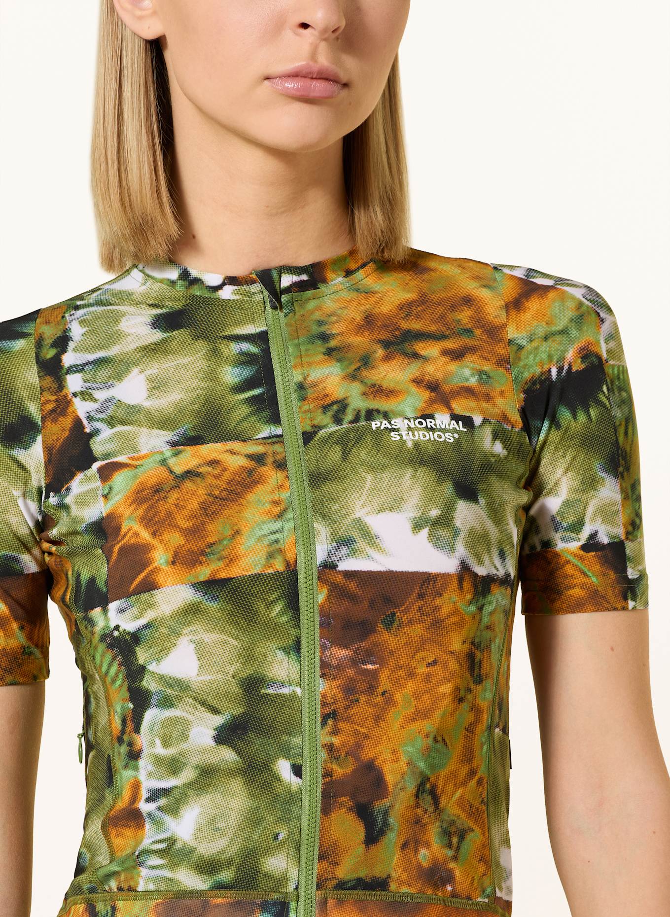 PAS NORMAL STUDIOS Radtrikot ESSENTIAL: GRÜN / ORANGE / BRAUN