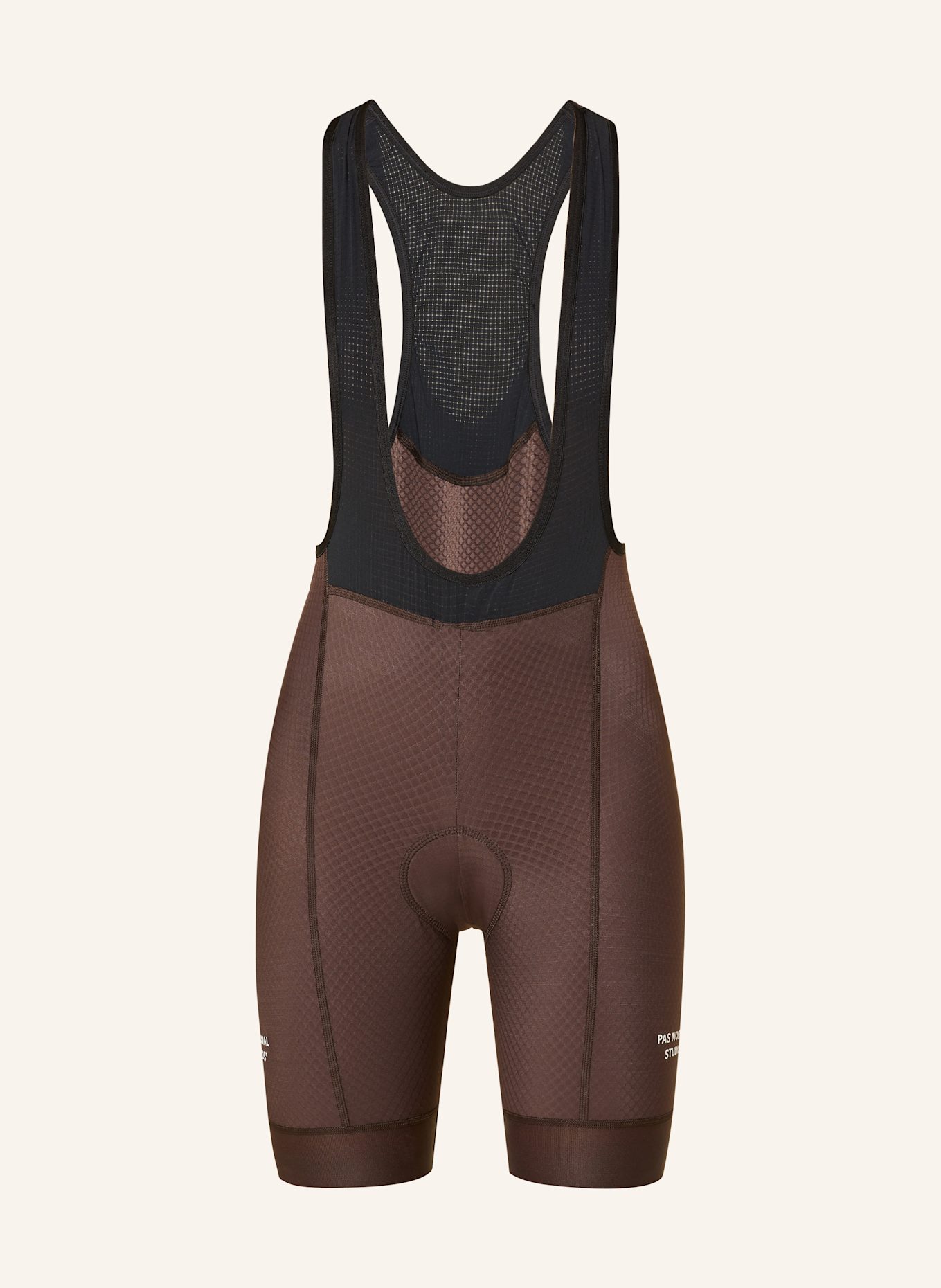 PAS NORMAL STUDIOS Radhose ESSENTIAL BIB mit Trägern und gepolstertem Einsatz: DUNKELBRAUN / SCHWARZ