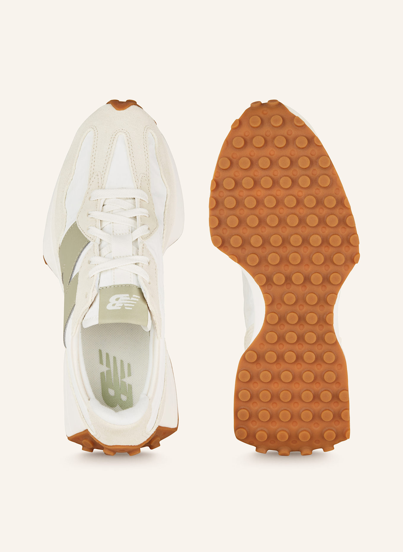 new balance Sneaker 327: WEISS / CREME / OLIV