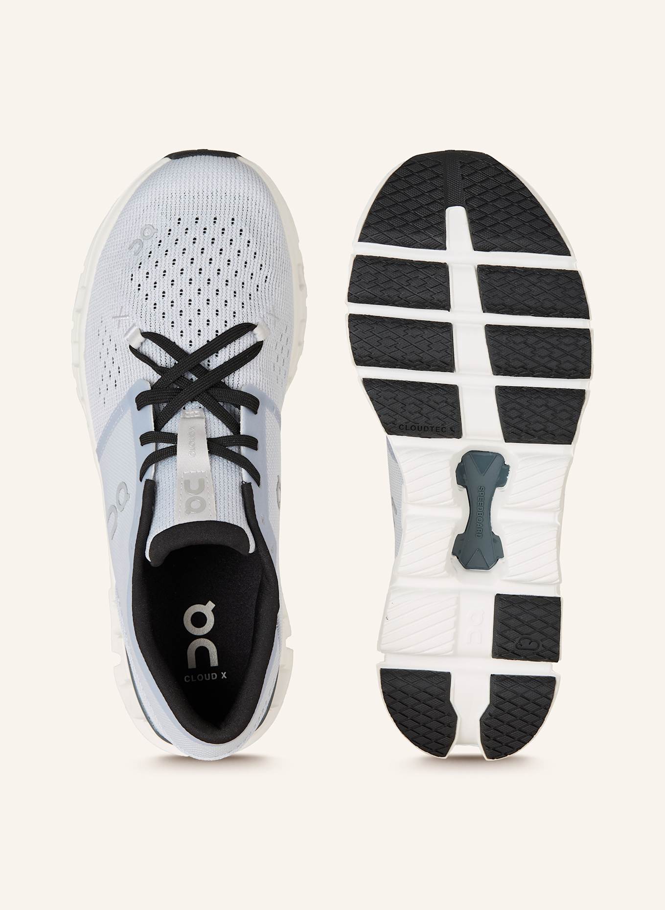 On Fitness obuv CLOUD X 4: SVĚTLE ŠEDÁ