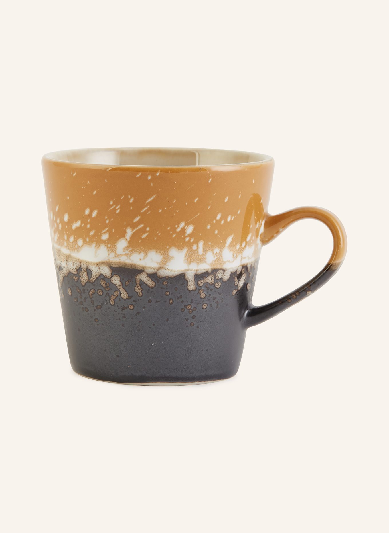 hkliving Set van 4 PEGASUS-bekers met handvat: ZWART / BLAUW / CRÈME