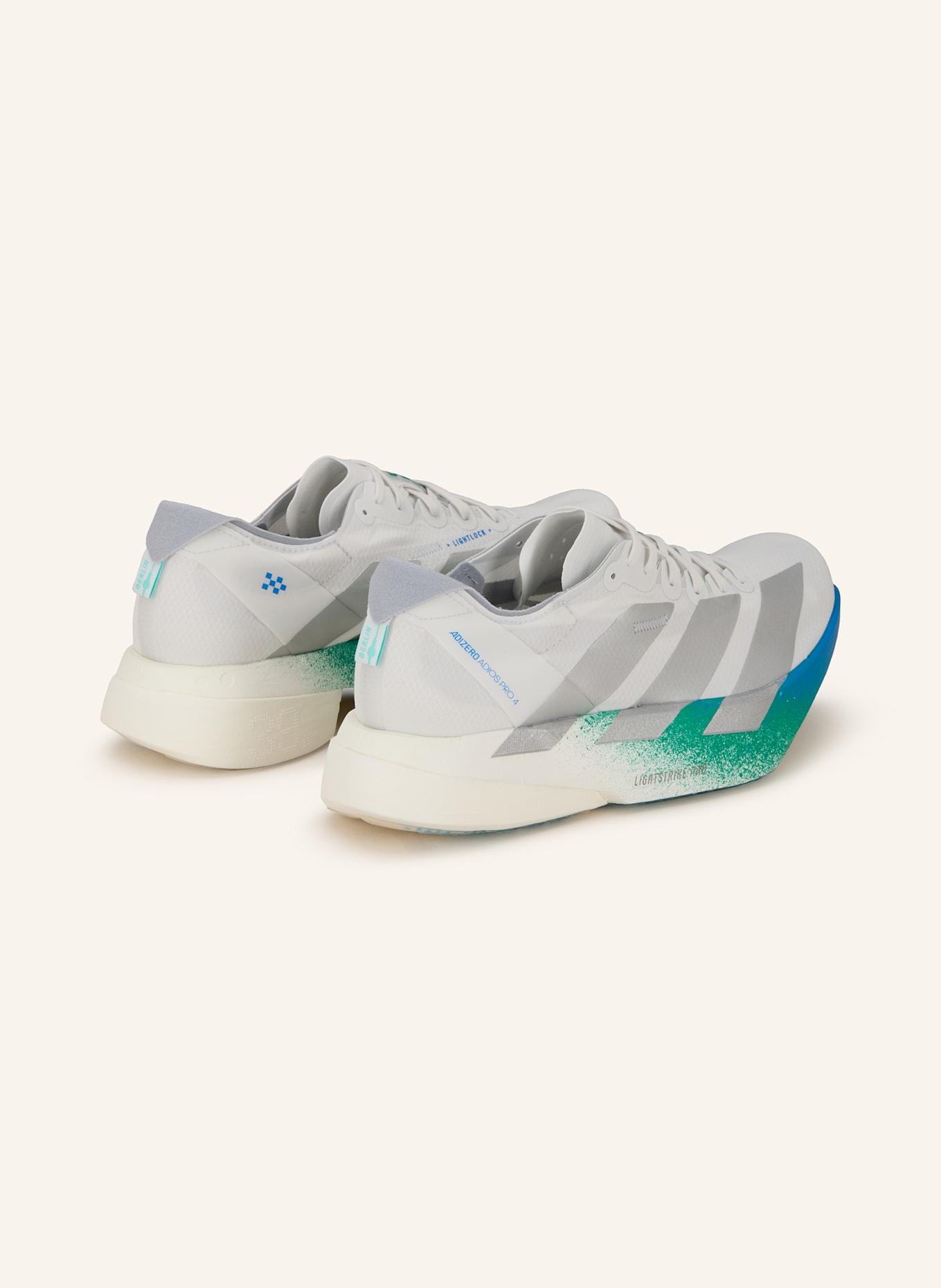 adidas Laufschuhe ADIZERO ADIOS PRO 4: WEISS/ SILBER/ GRÜN