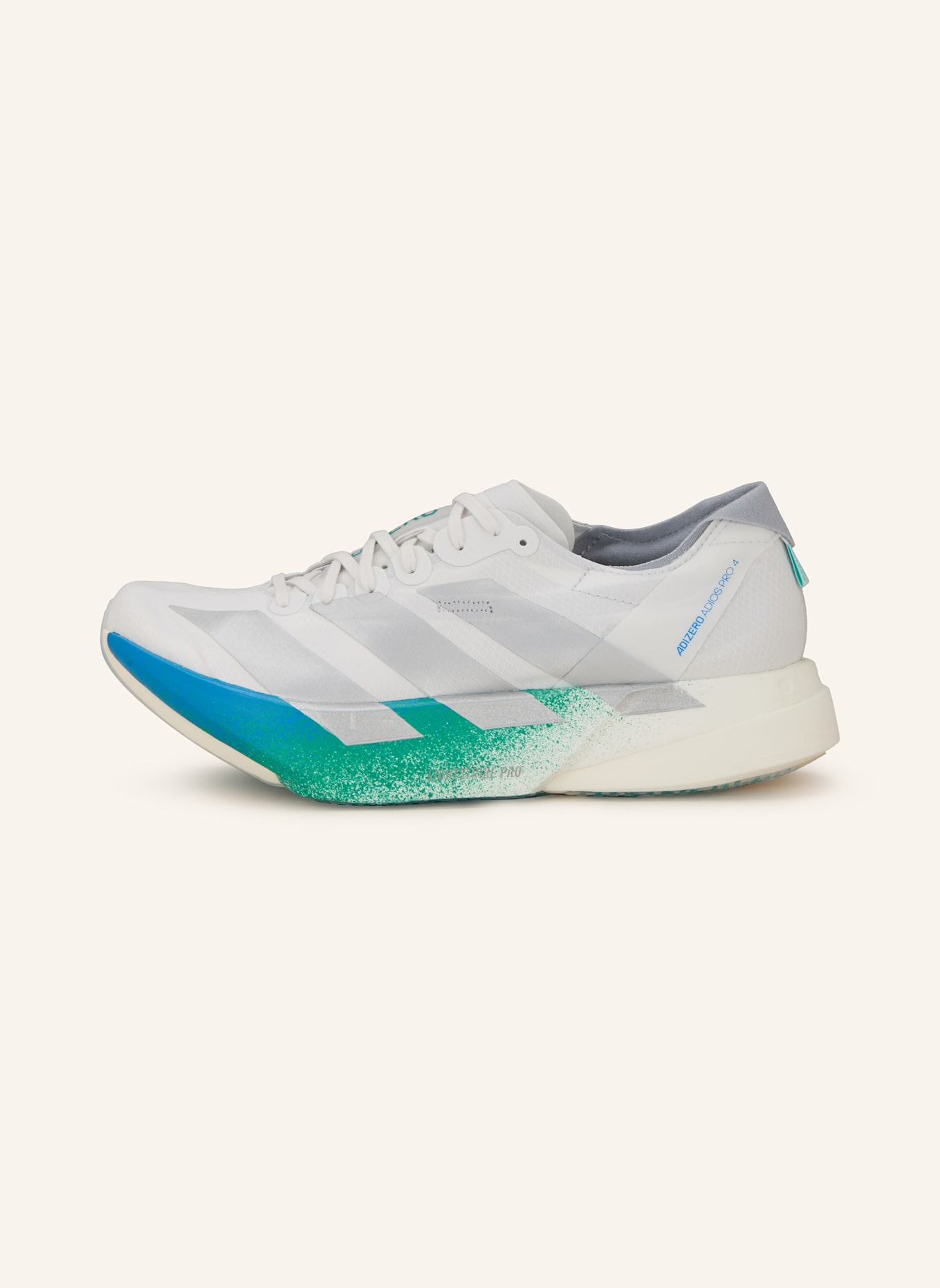 adidas Laufschuhe ADIZERO ADIOS PRO 4: WEISS/ SILBER/ GRÜN