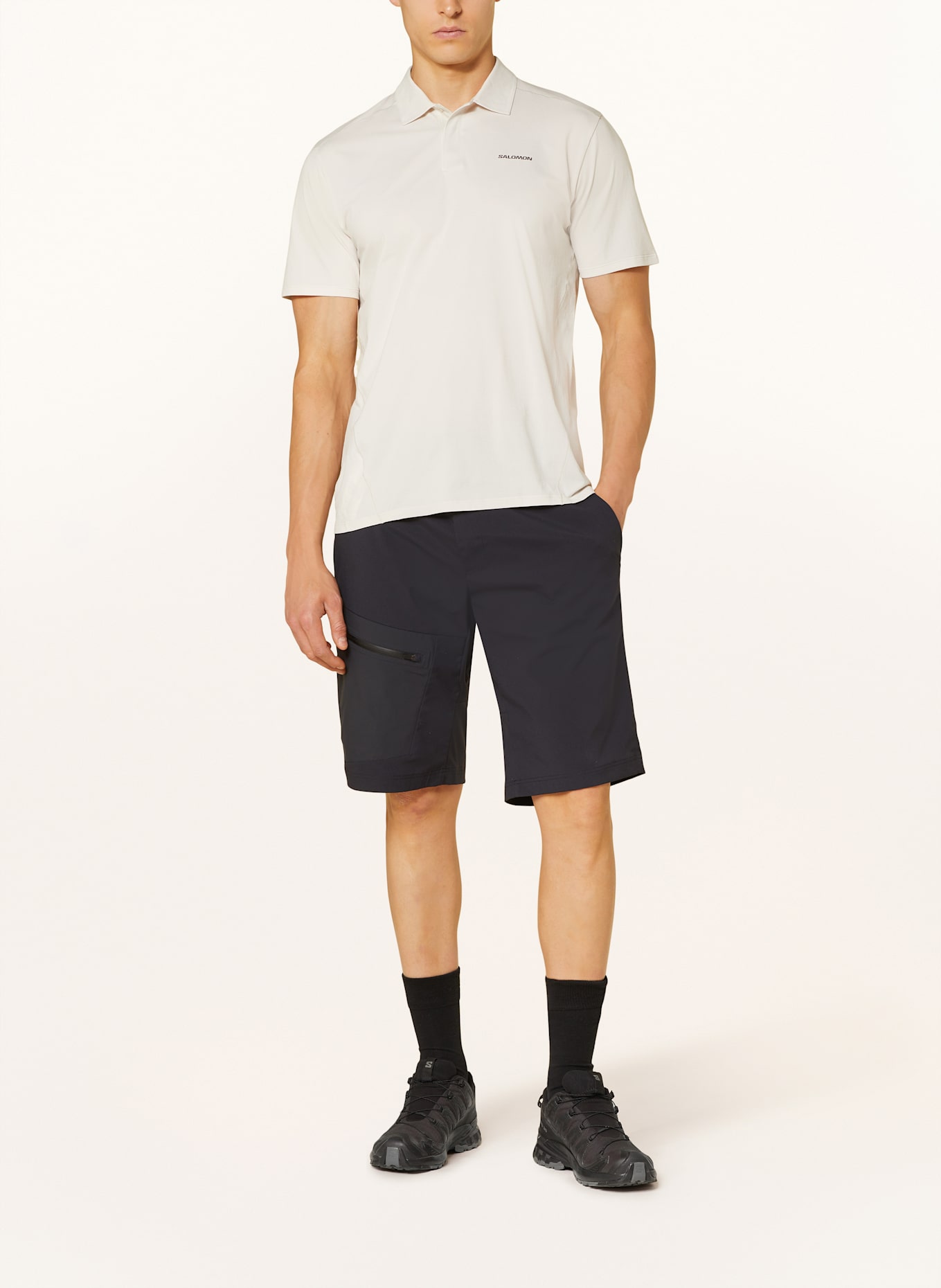 SALOMON Funktions-Poloshirt TRACKLINE: CREME