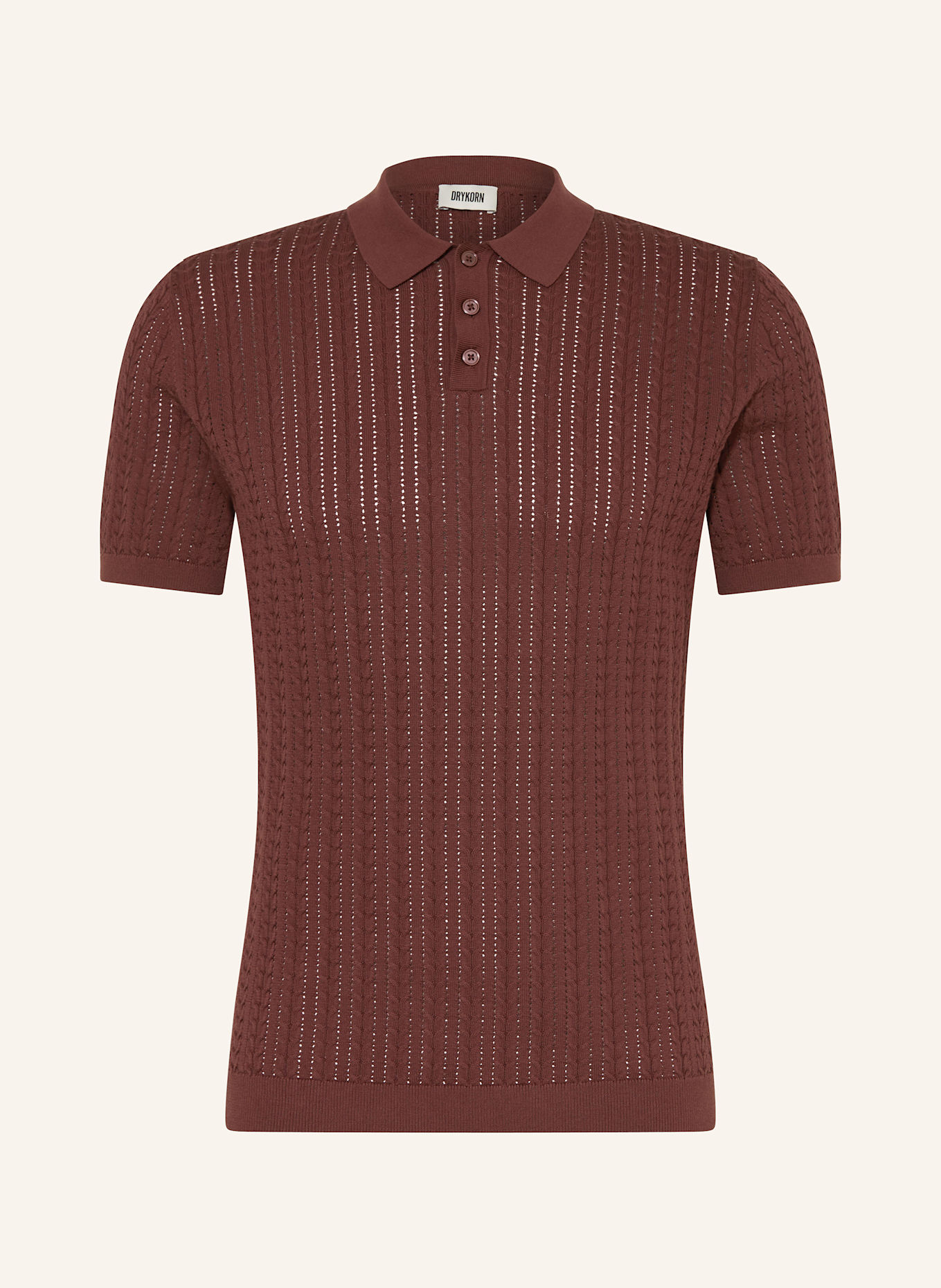 DRYKORN Strick-Poloshirt TRITON Regular Fit: DUNKELROT