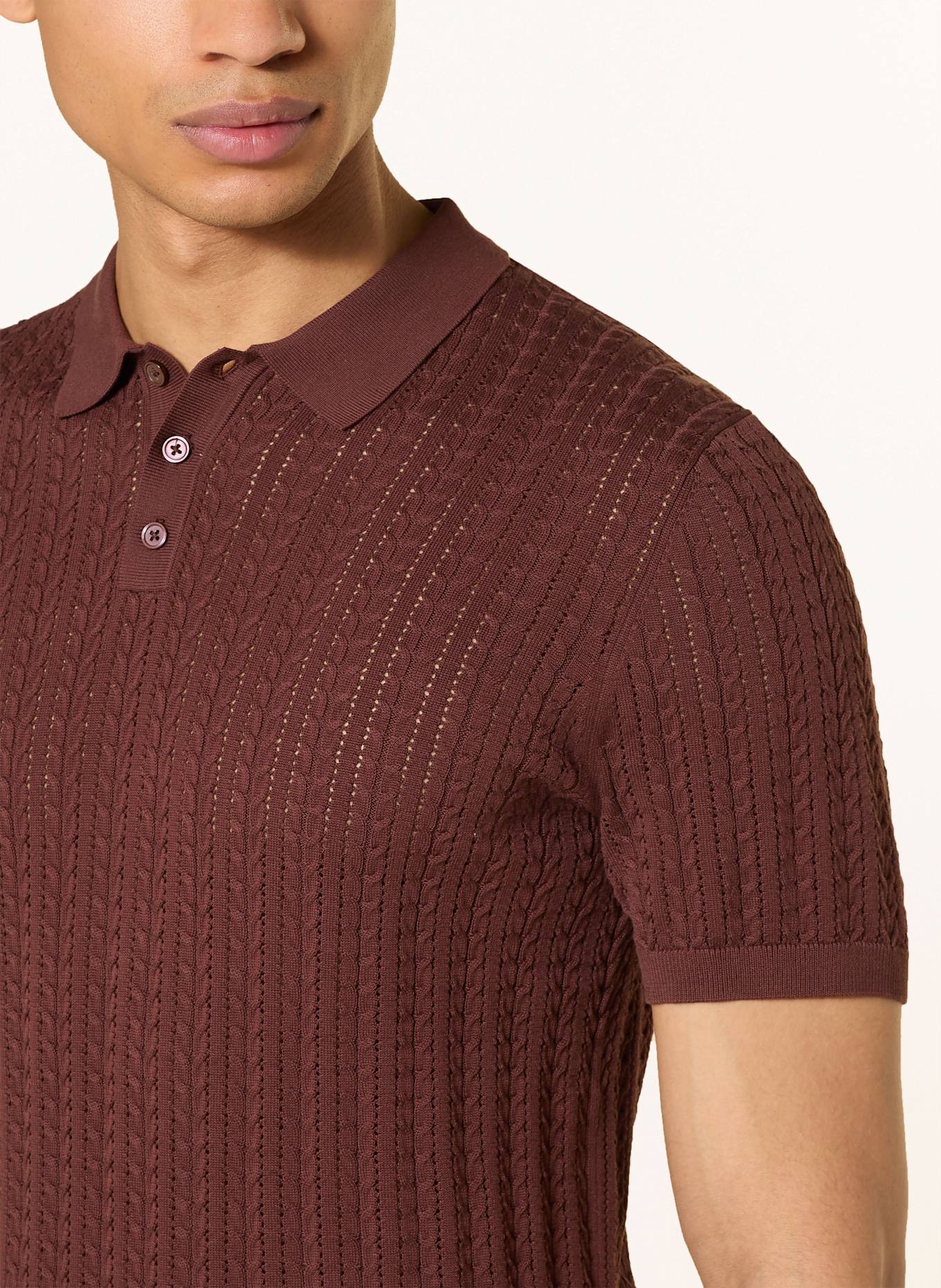 DRYKORN Strick-Poloshirt TRITON Regular Fit: DUNKELROT