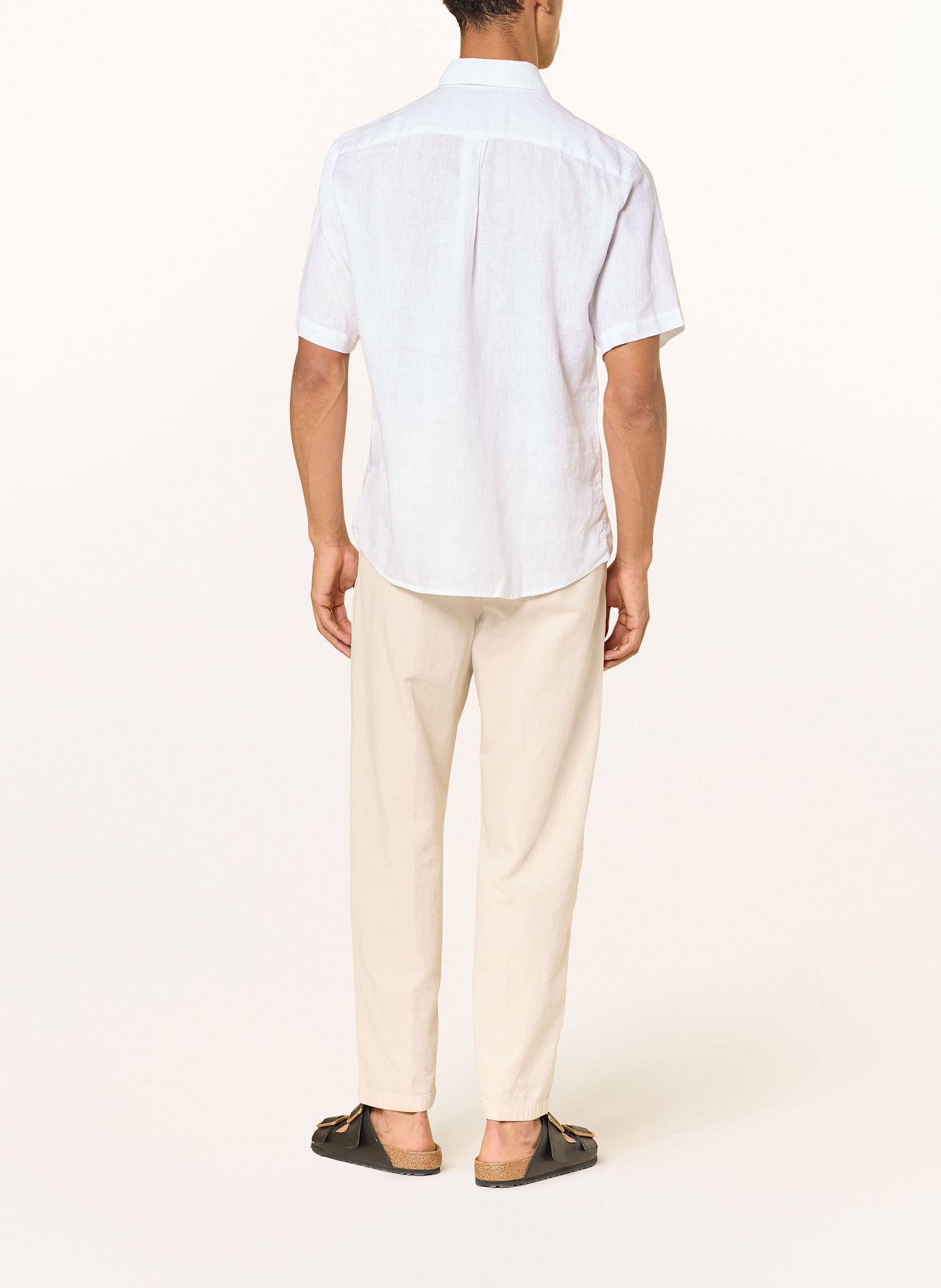 FYNCH-HATTON Kurzarm-Hemd Regular Fit aus Leinen: WEISS