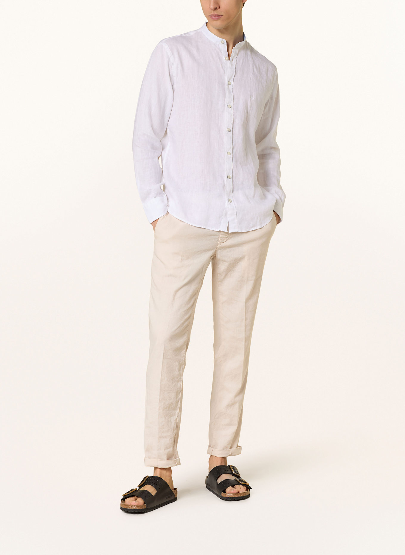 FYNCH-HATTON Lněná košile Regular Fit: 802 WHITE