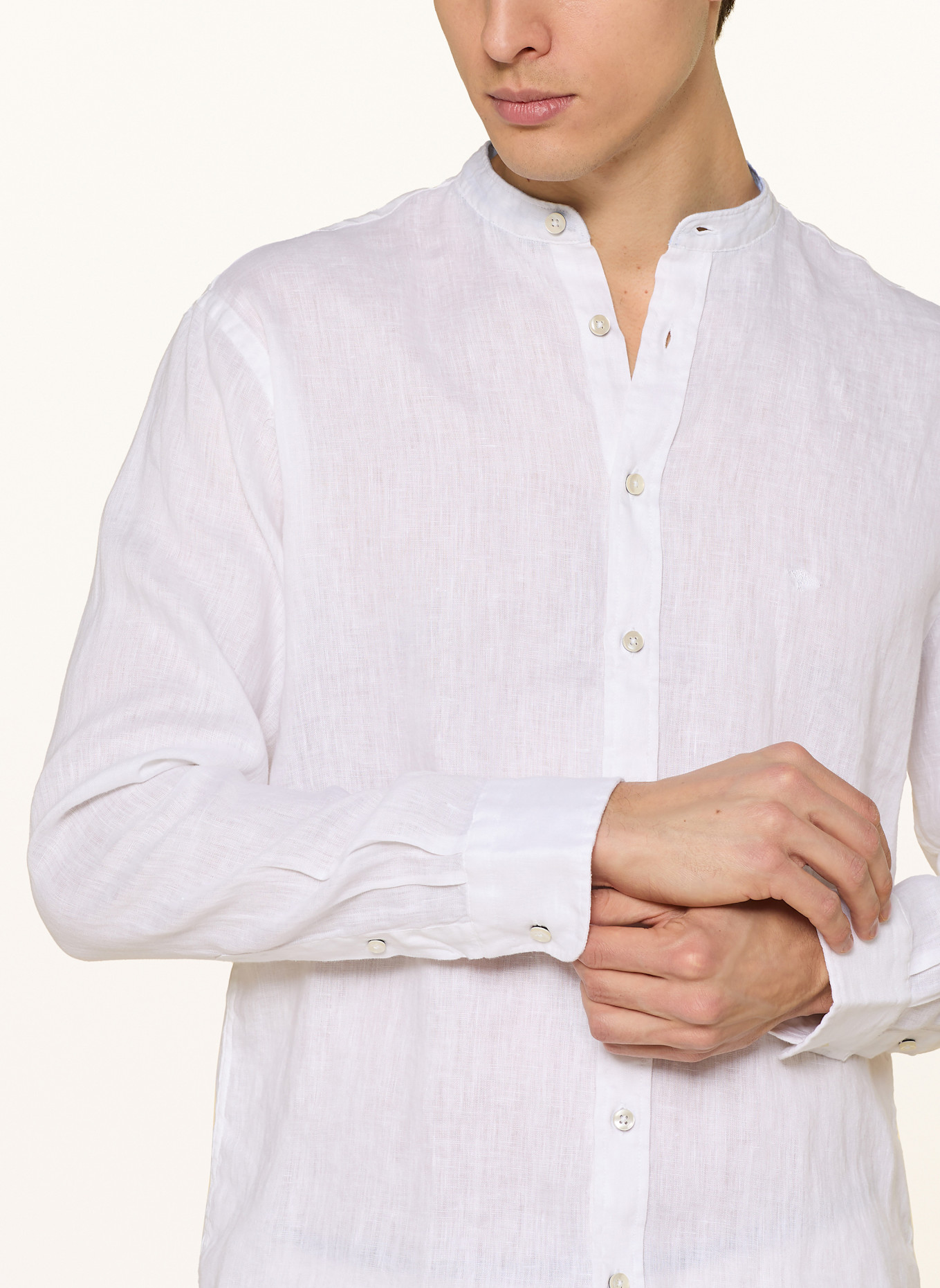 FYNCH-HATTON Lněná košile Regular Fit: 802 WHITE