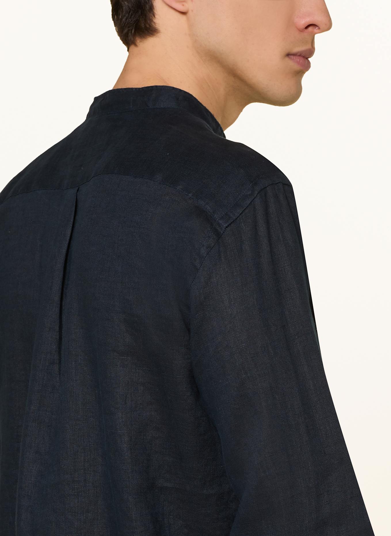 FYNCH-HATTON Linen shirt regular fit: DARK BLUE