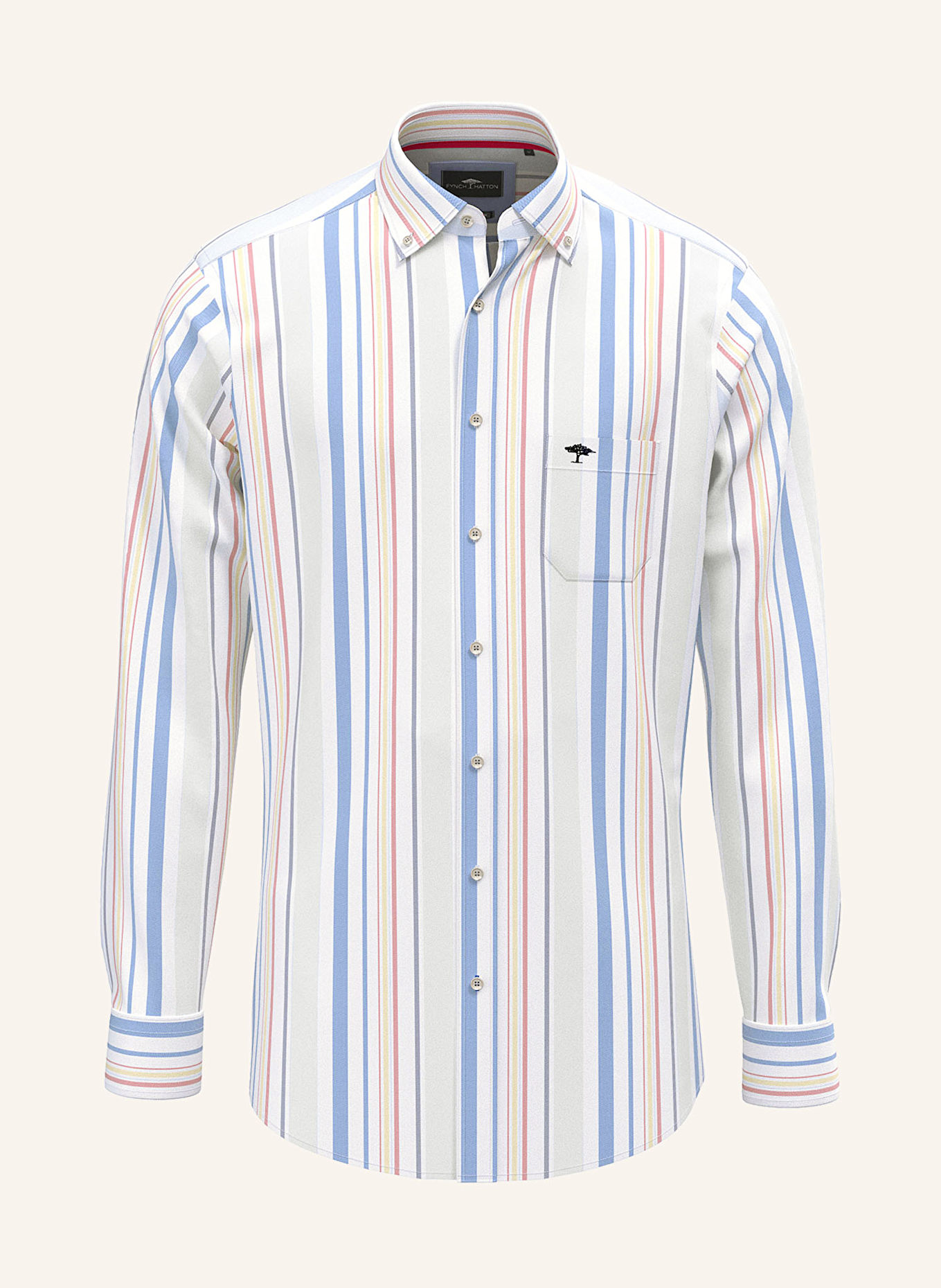 FYNCH-HATTON Košile Regular Fit: BÍLÁ/ TMAVĚ ŽLUTÁ/ MODRÁ