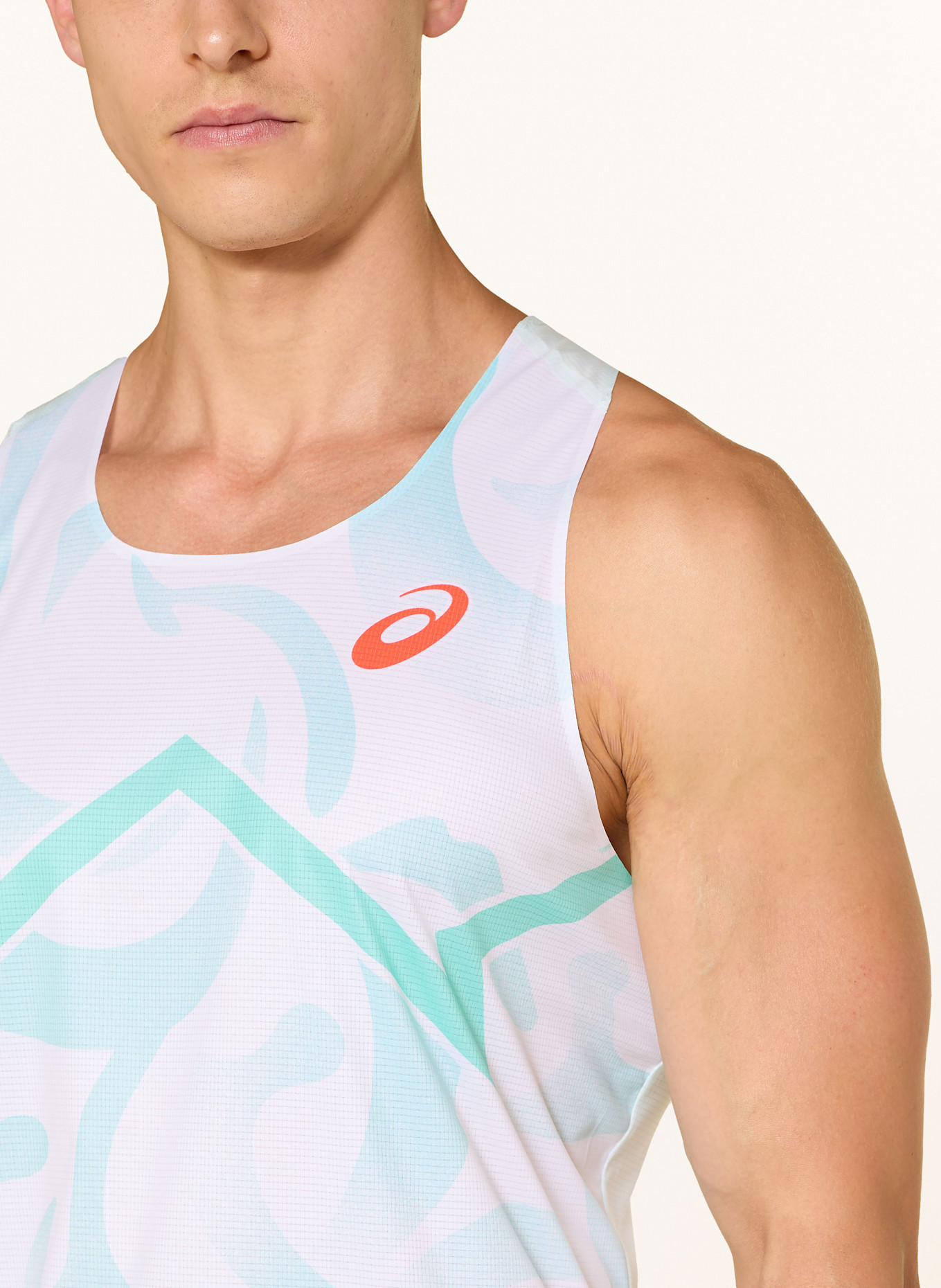 アシックスLIGHT KNIT SINGLET新品Mサイズ ASICS Running top LIGHT KNIT SINGLET in white/ mint