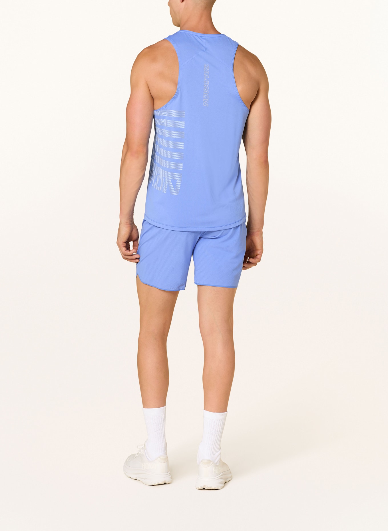 SALOMON Lauftop SENSE AERO GRAPHIC: BLAU/ WEISS