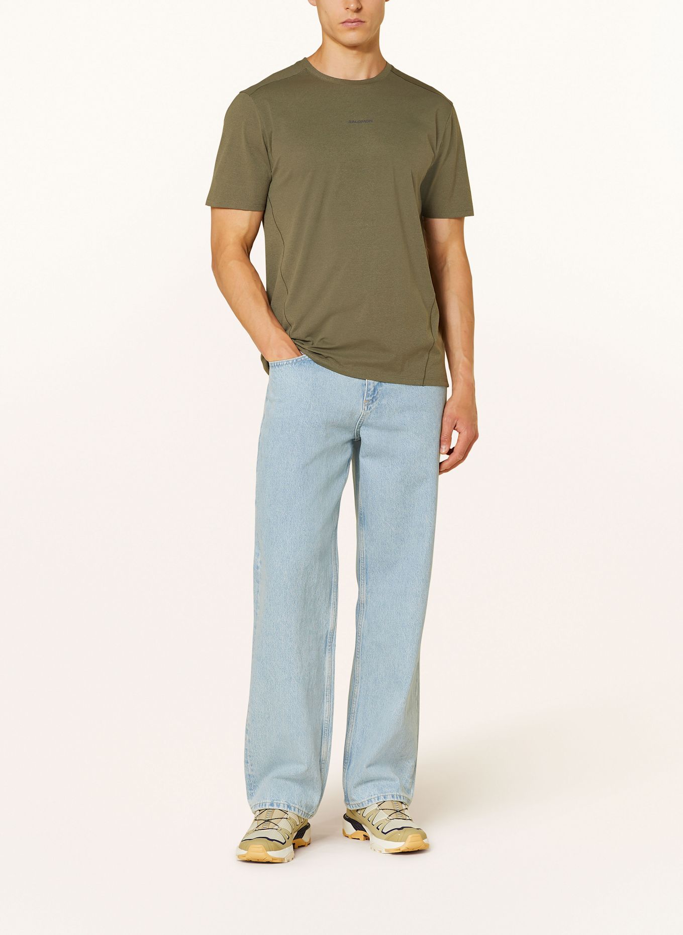 SALOMON T-Shirt TRACKLINE: KHAKI