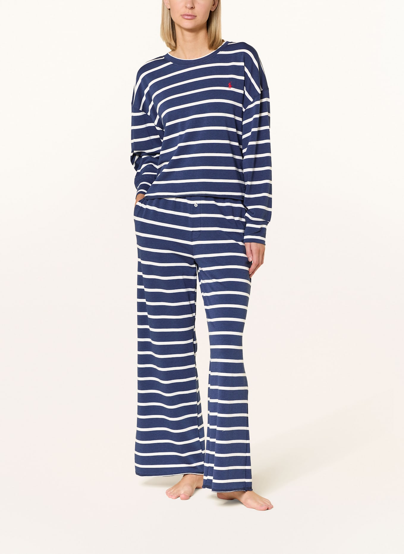 POLO RALPH LAUREN Lounge set: DARK BLUE / WHITE