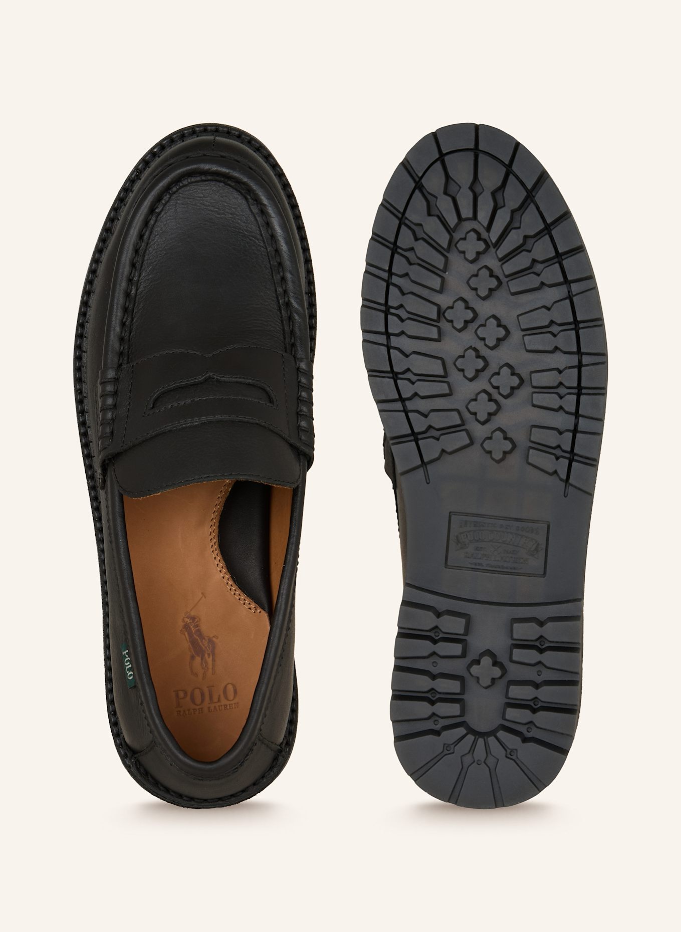 POLO RALPH LAUREN Penny loafers: CZARNY