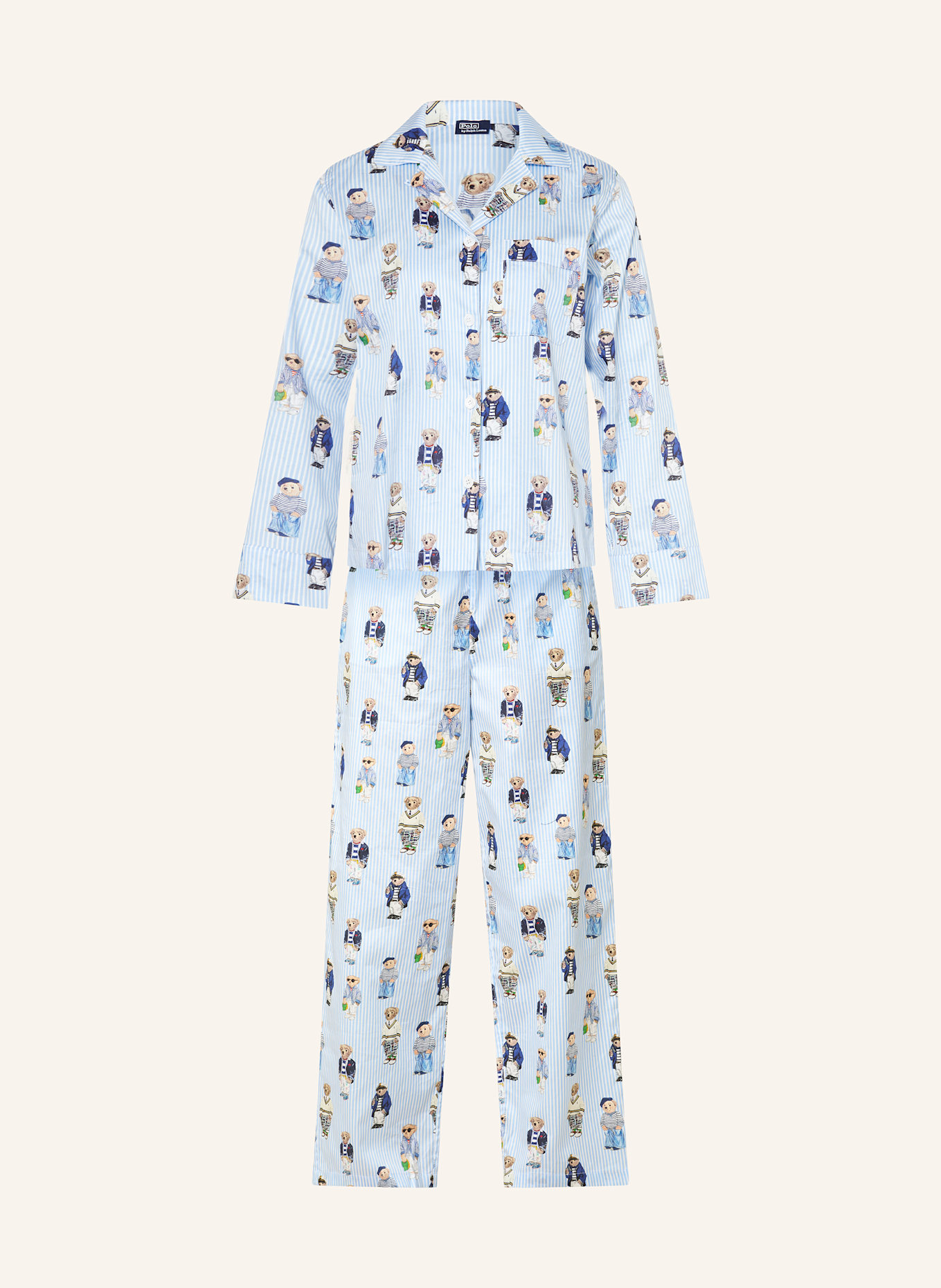 POLO RALPH LAUREN Pajamas in light blue/ white