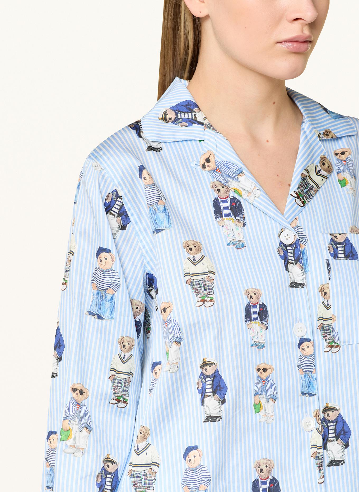 POLO RALPH LAUREN Schlafanzug: HELLBLAU / WEISS